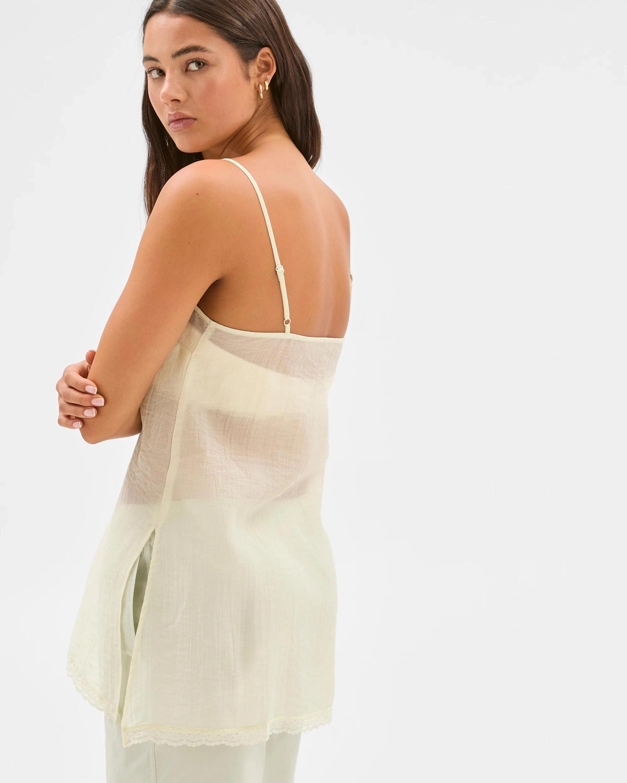 6 Sheer Tunic Strappy Cami - Lily Loves PISTACHIO, 6 of 6