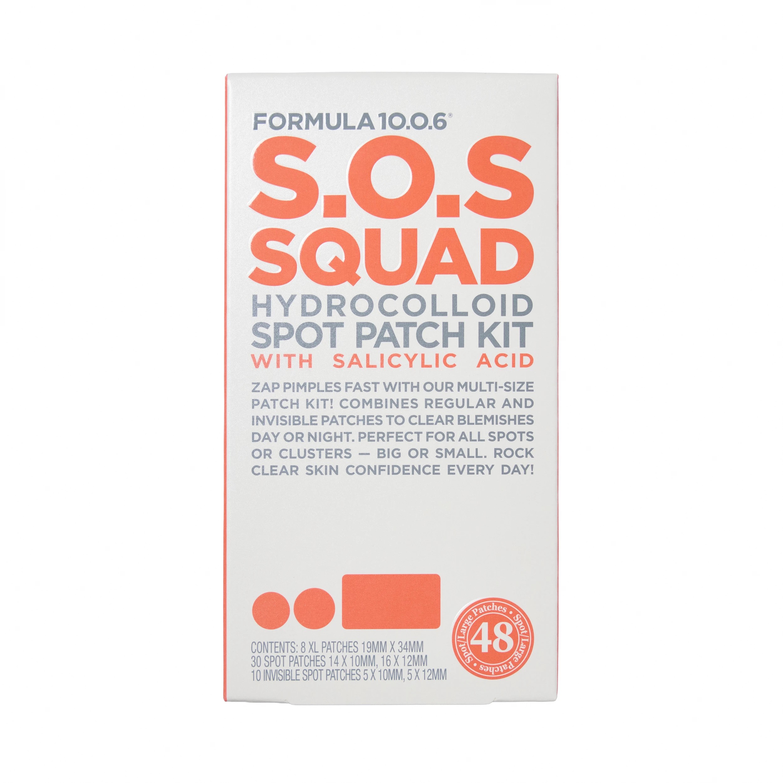1 48 Piece Formula 10.0.6 S.O.S Squad Hydrocolloid Spot Patch Kit - Salicylic Acid, 1 of 5