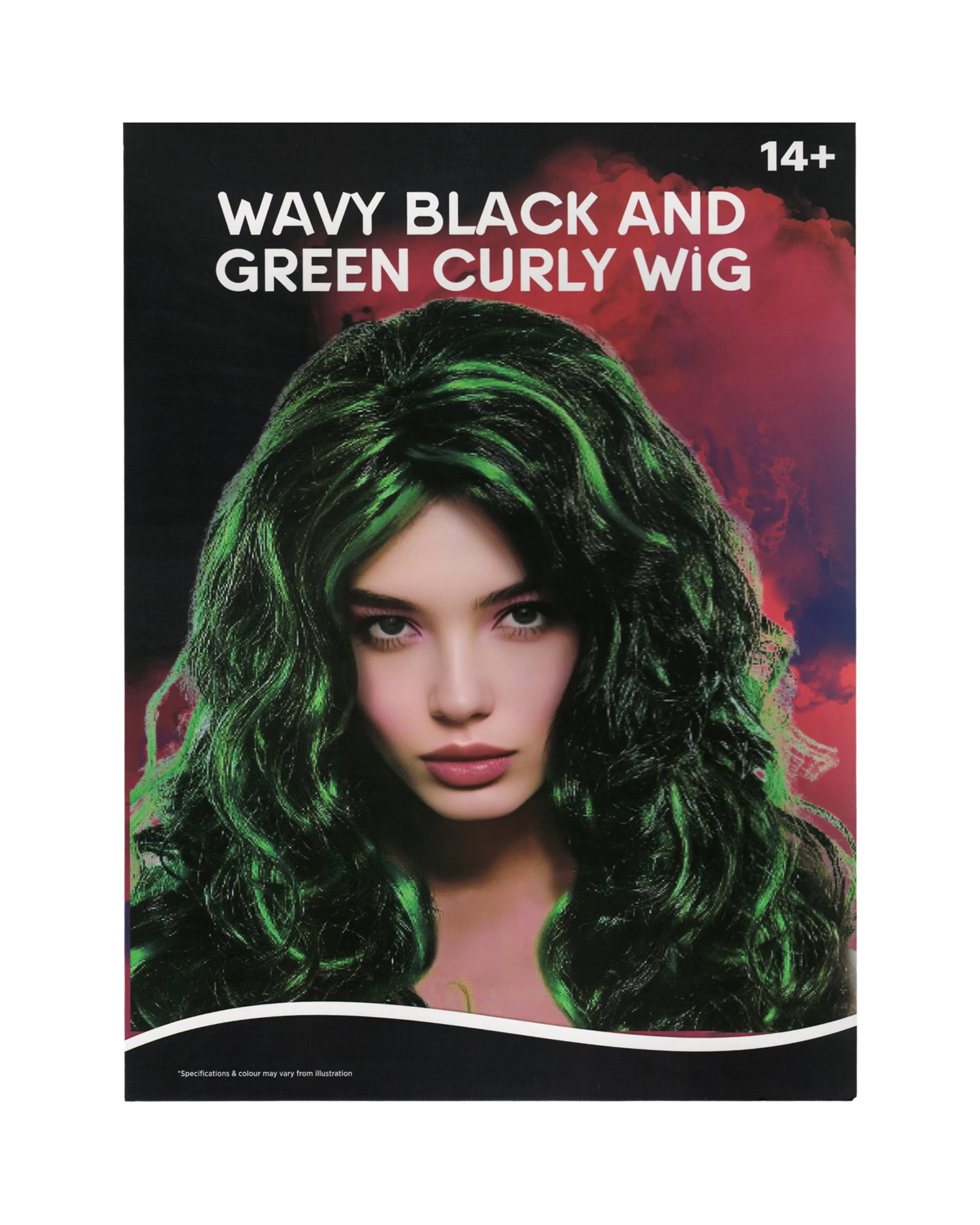 2 Uncle Bills Adult and Green Wavy Wig - One Size - Black, 2 of 3