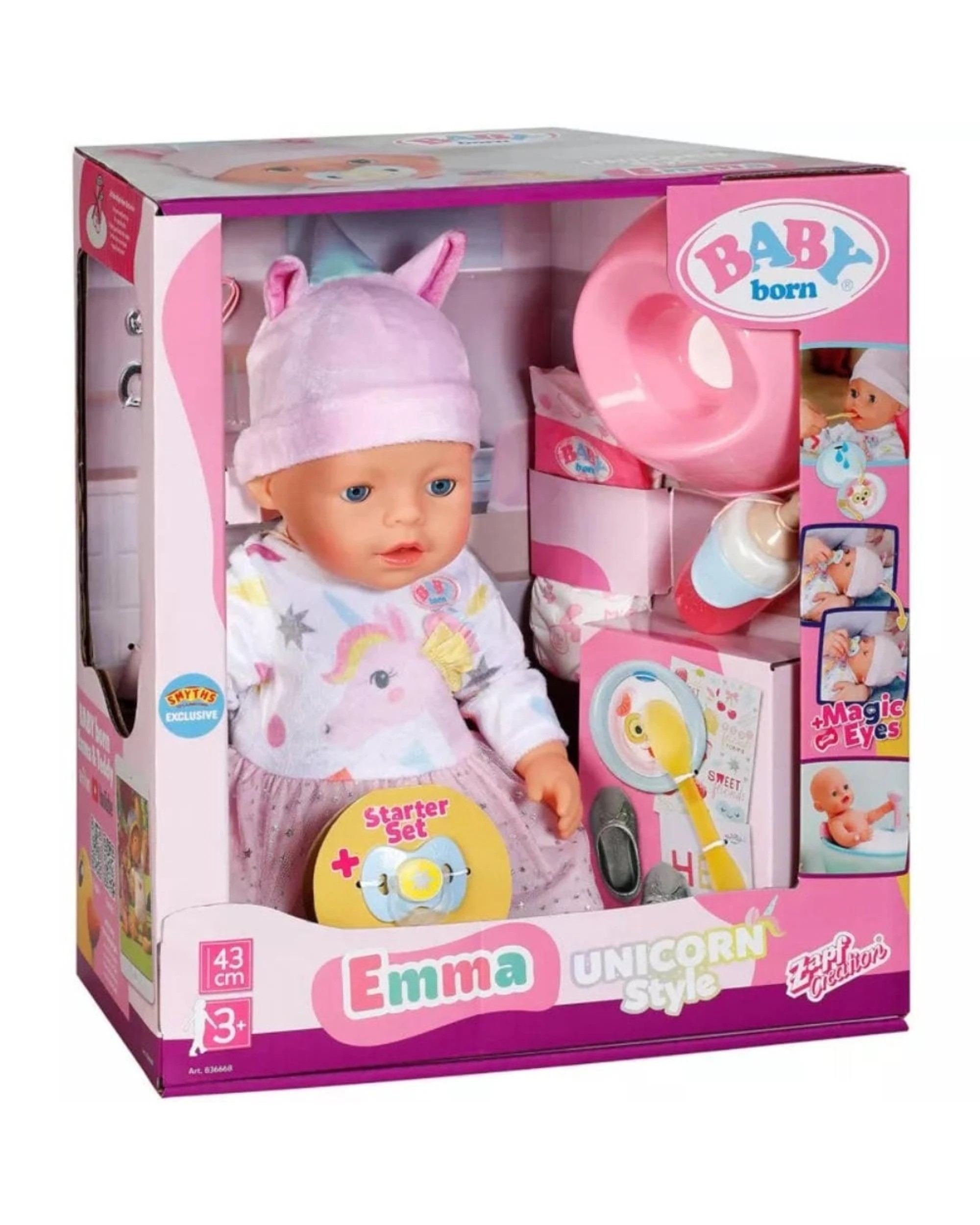 3 Baby Born Emma in Unicorn Style 43cm Doll, 3 of 3