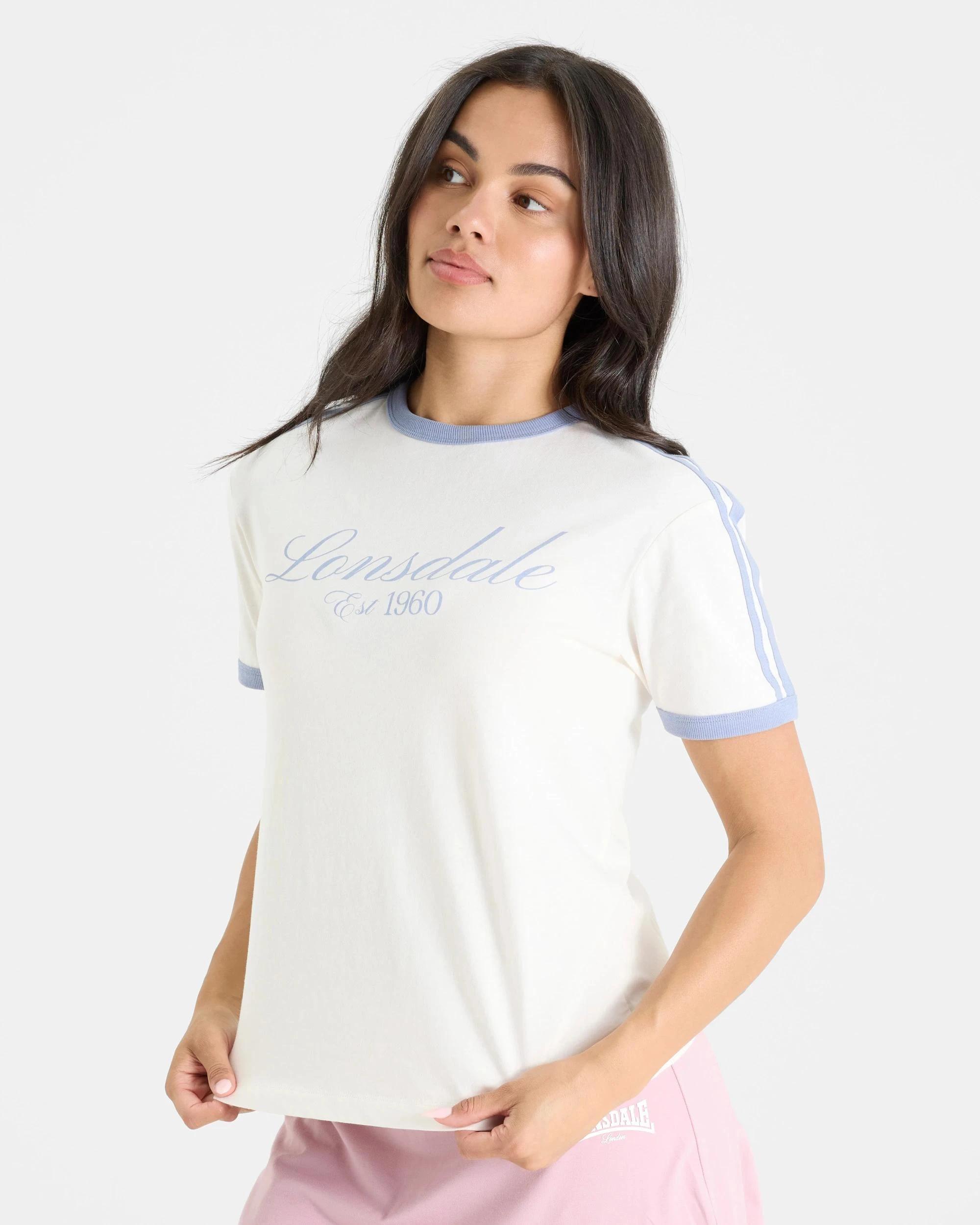 3 Lonsdale London Cotton Active Ringer Heritage T-shirt COTTON WHITE, 3 of 5