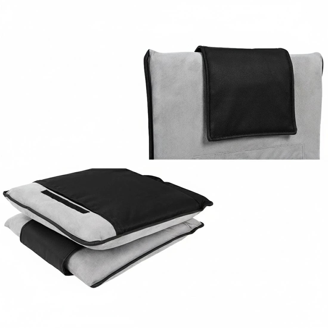 4 Artiss 4X Floor Lounge Sofa Bed Floor Cushion  Velvet - Grey, 4 of 7
