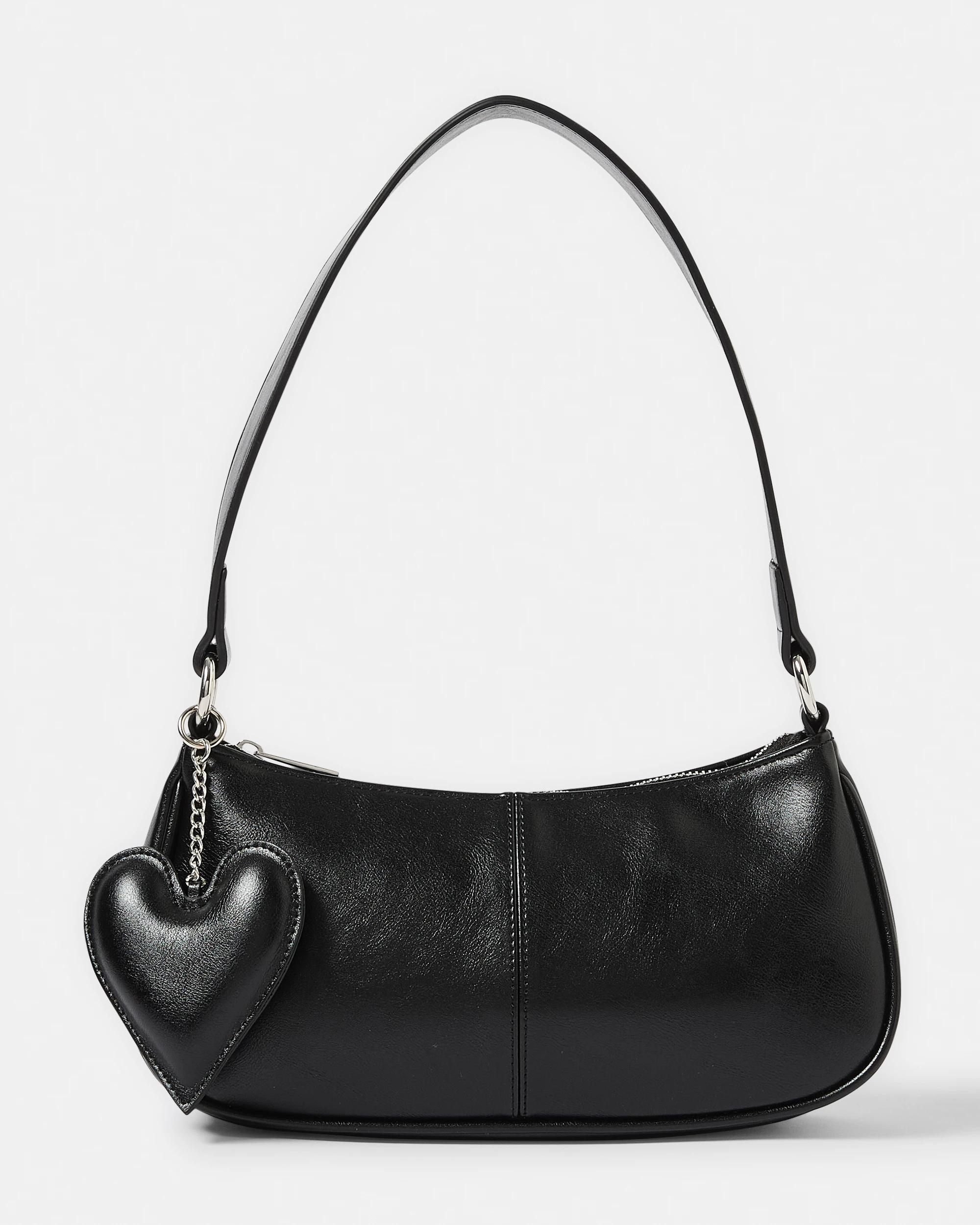 1 Charm Baguette Shoulder Bag Black, 1 of 7