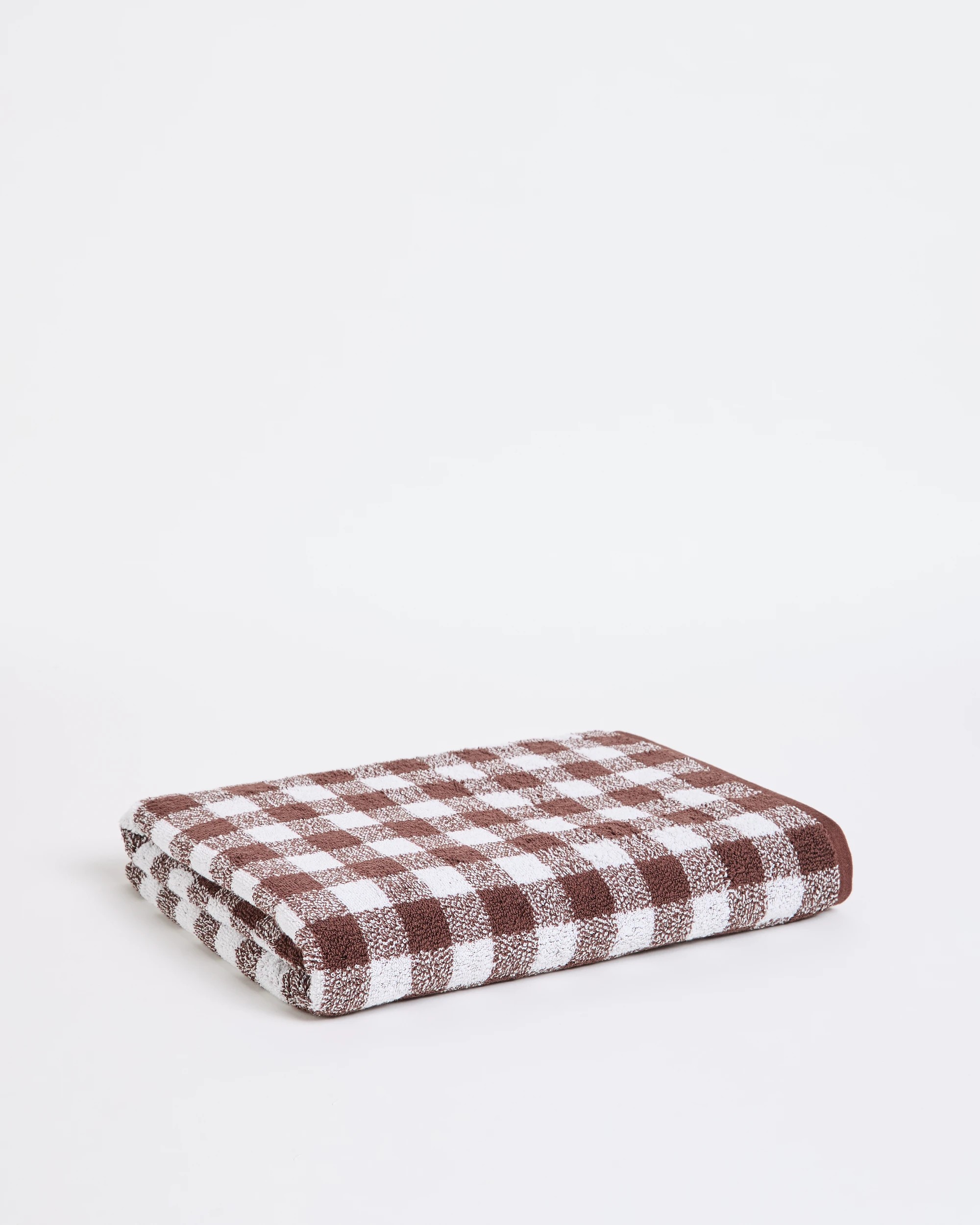 1 Target Georgie Australian Cotton Gingham Bath Sheet - Brown, 1 of 3