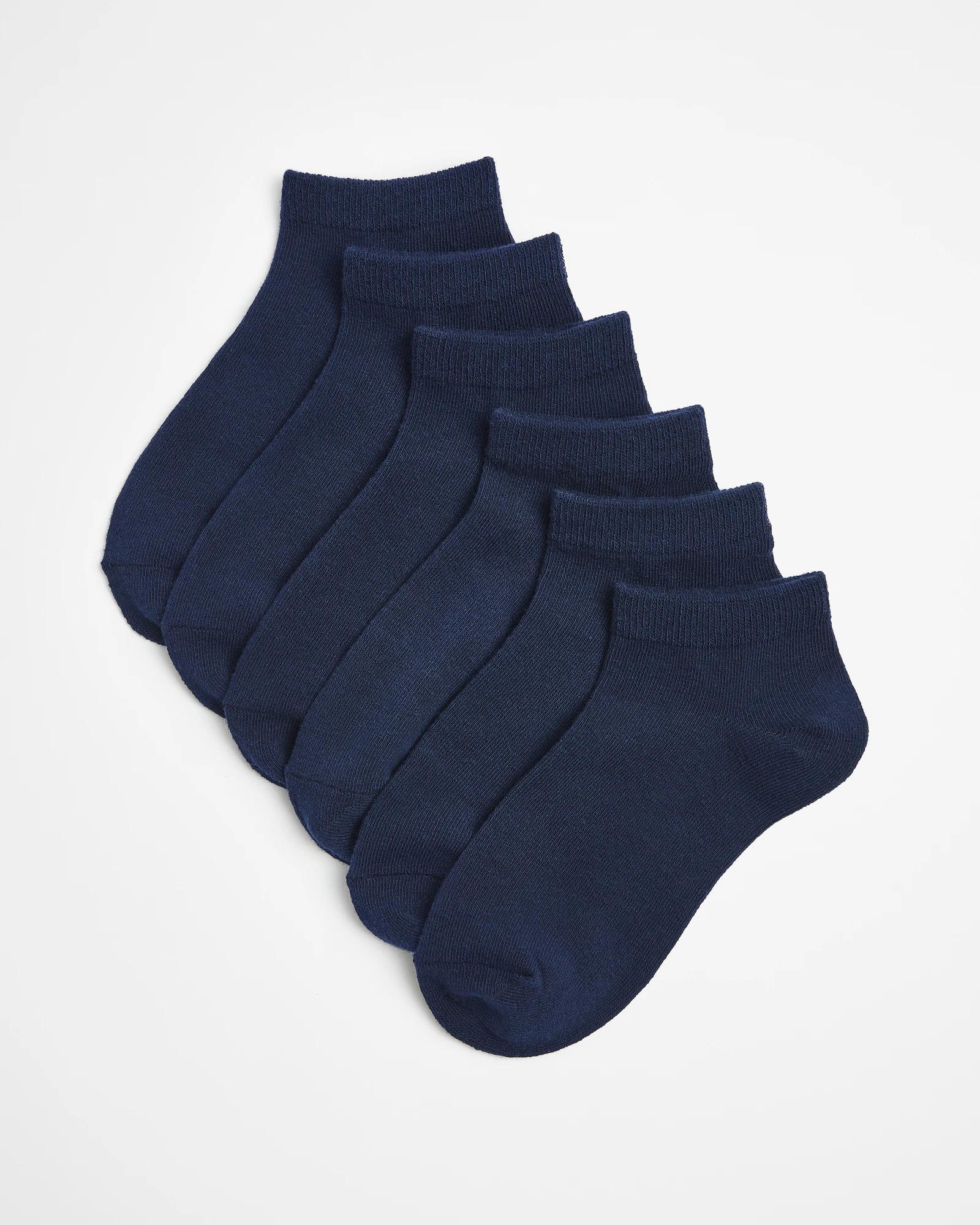 1 Kids School Low Cut Socks 6 Pack - Maxx NAVY BLUE, 1 of 3