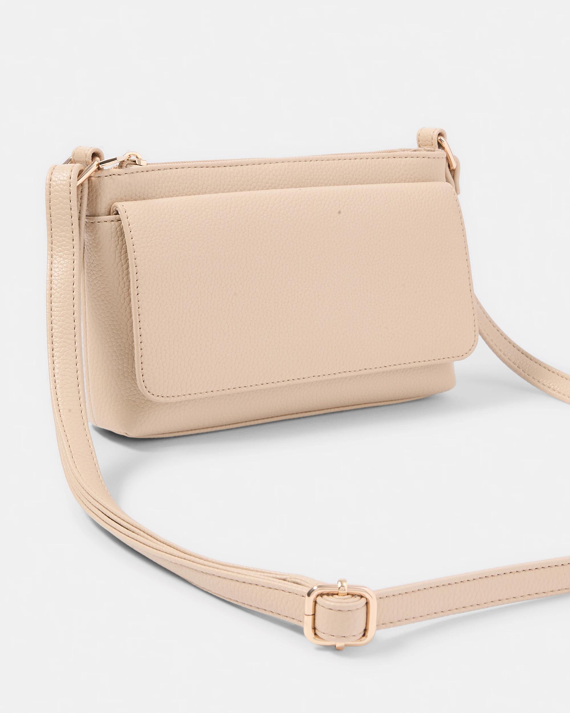 3 Envelope Pocket Crossbody Bag BEIGE, 3 of 5