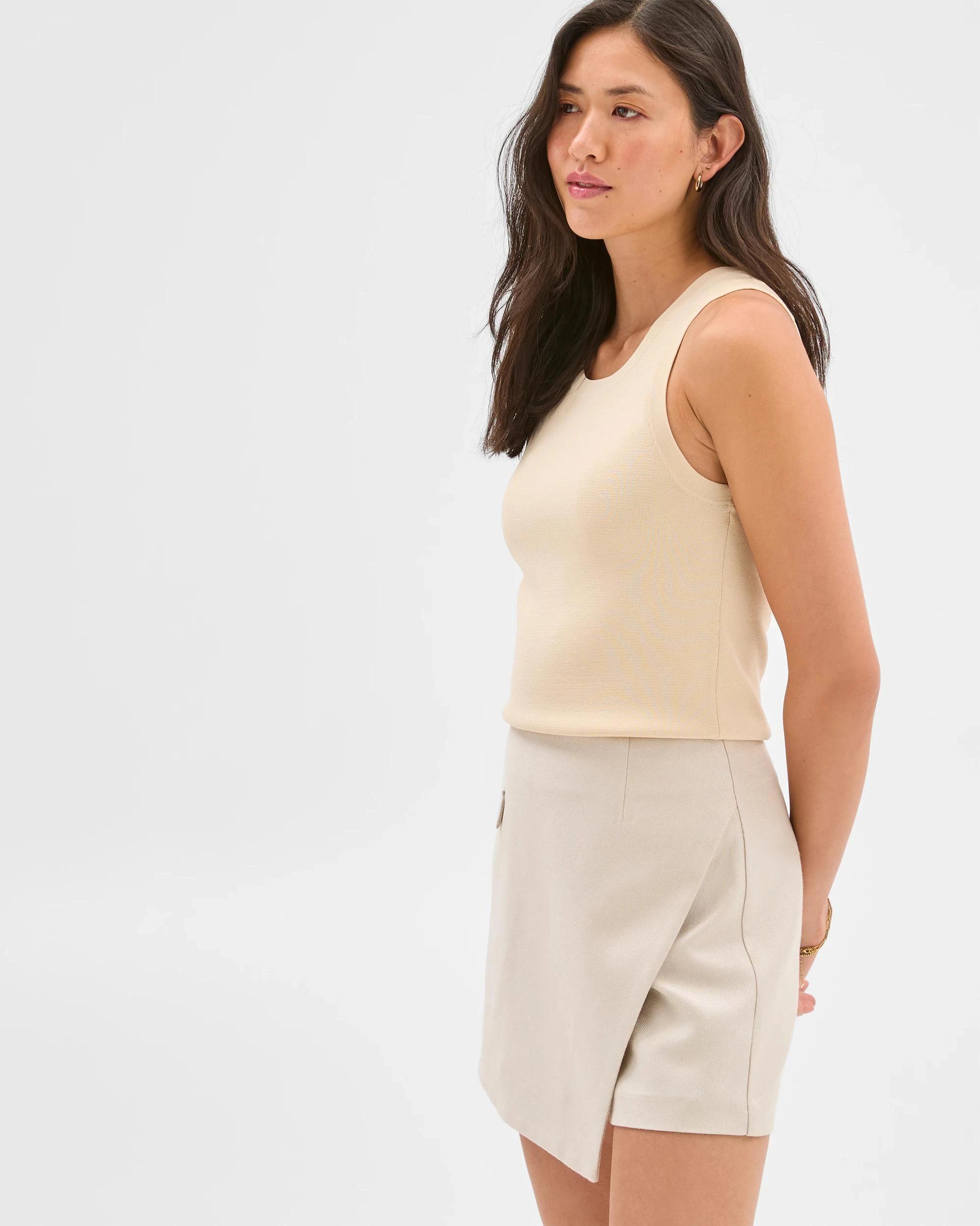 6 Textured Pocket Detail Mini Skort - Preview CREAM, 6 of 6