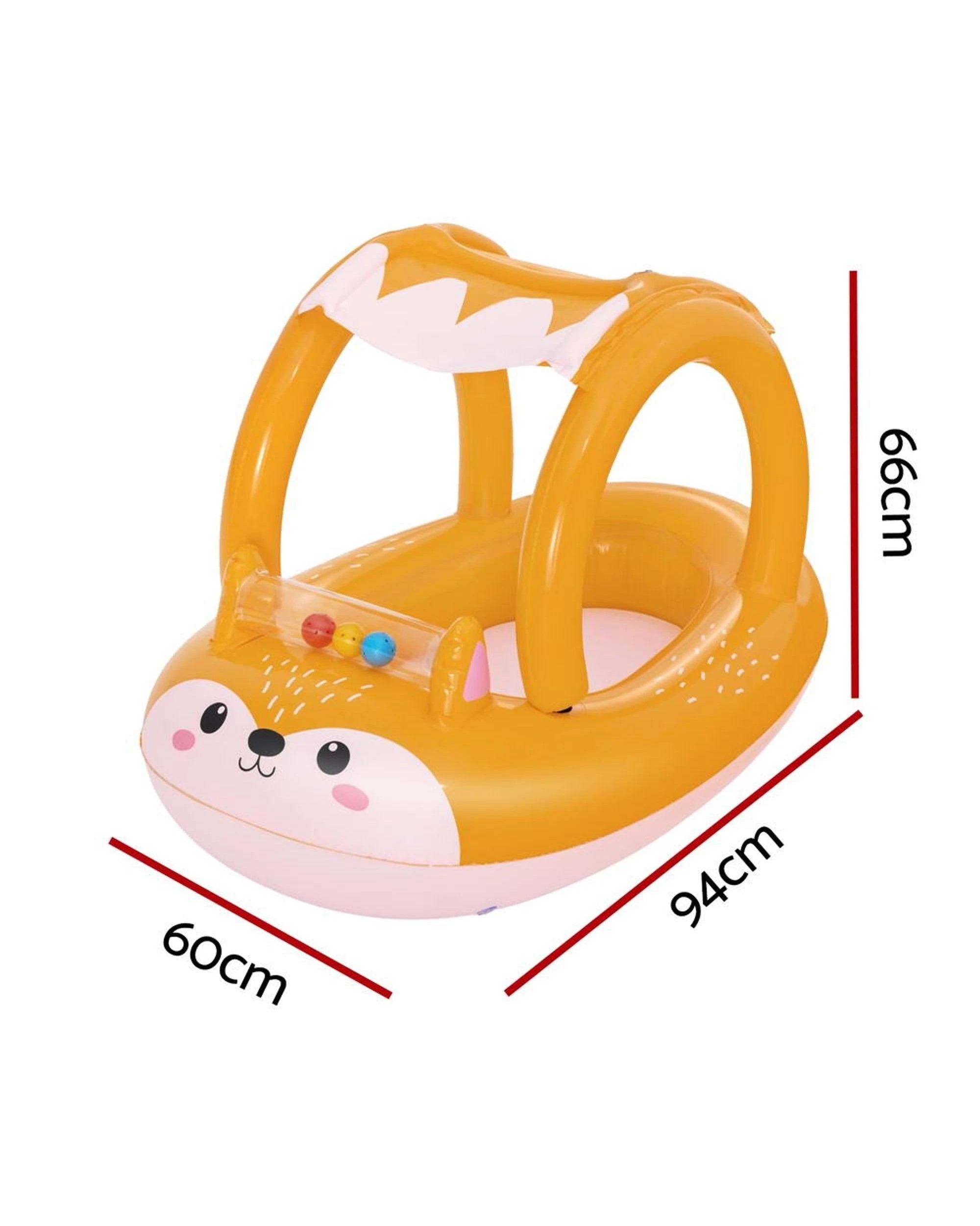 2 Bestway Kids Inflatable Fox Swim Float Floating Seat Canopy Pool Toys 94x66cm
 - Multi, 2 of 3