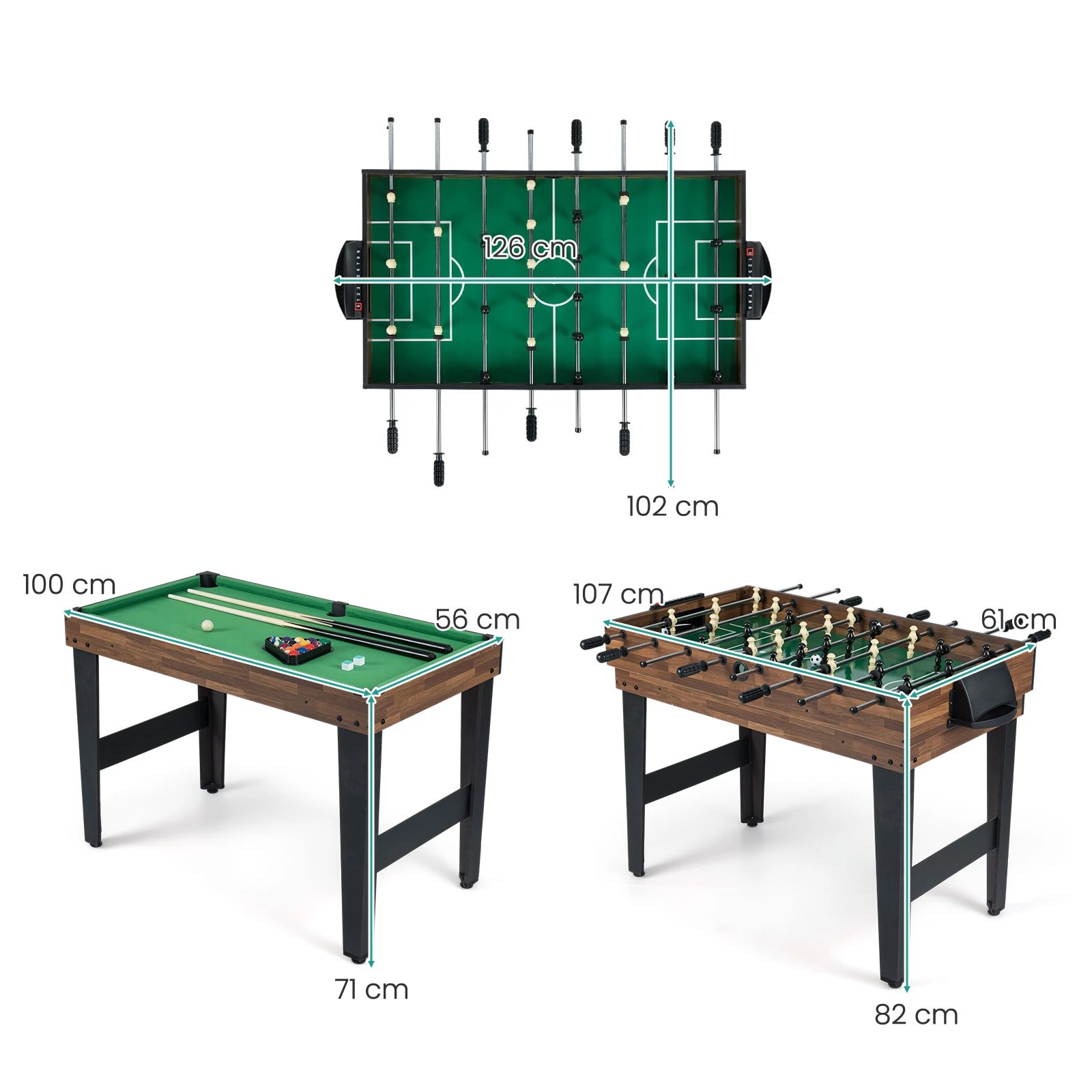 2 Costway 10in1 Combo Game Table Set Multi Game Table Stackable Combination Table Set - Brown, 2 of 2