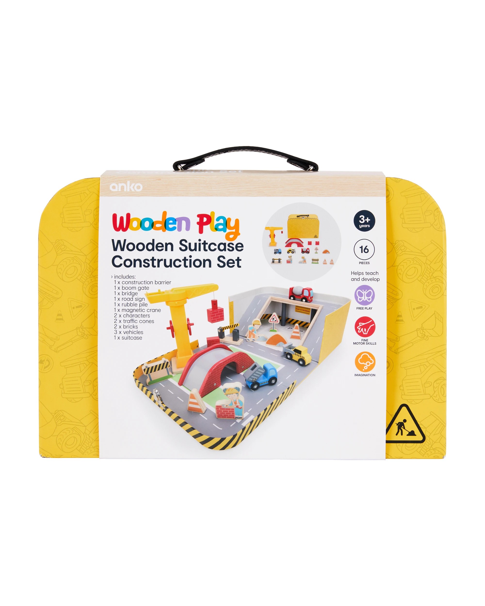 8 16 Piece  Wooden Suitcase Constructions Set, 8 of 8