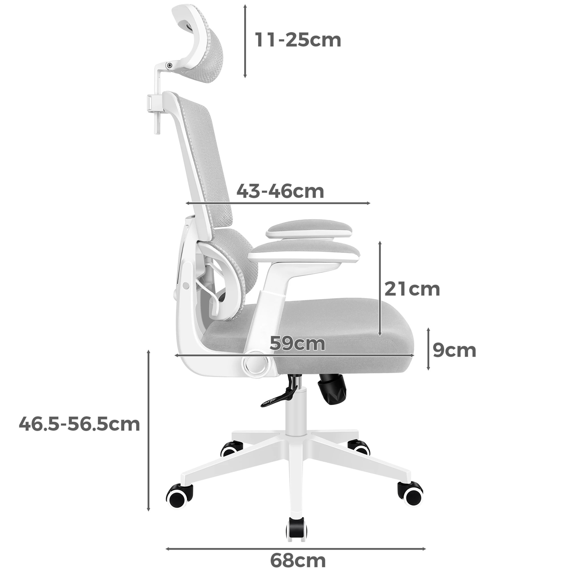 10 Alfordson Mesh Office Chair Executive Gaming Seat Racing Tilt Study Computer - White Grey, 10 of 10