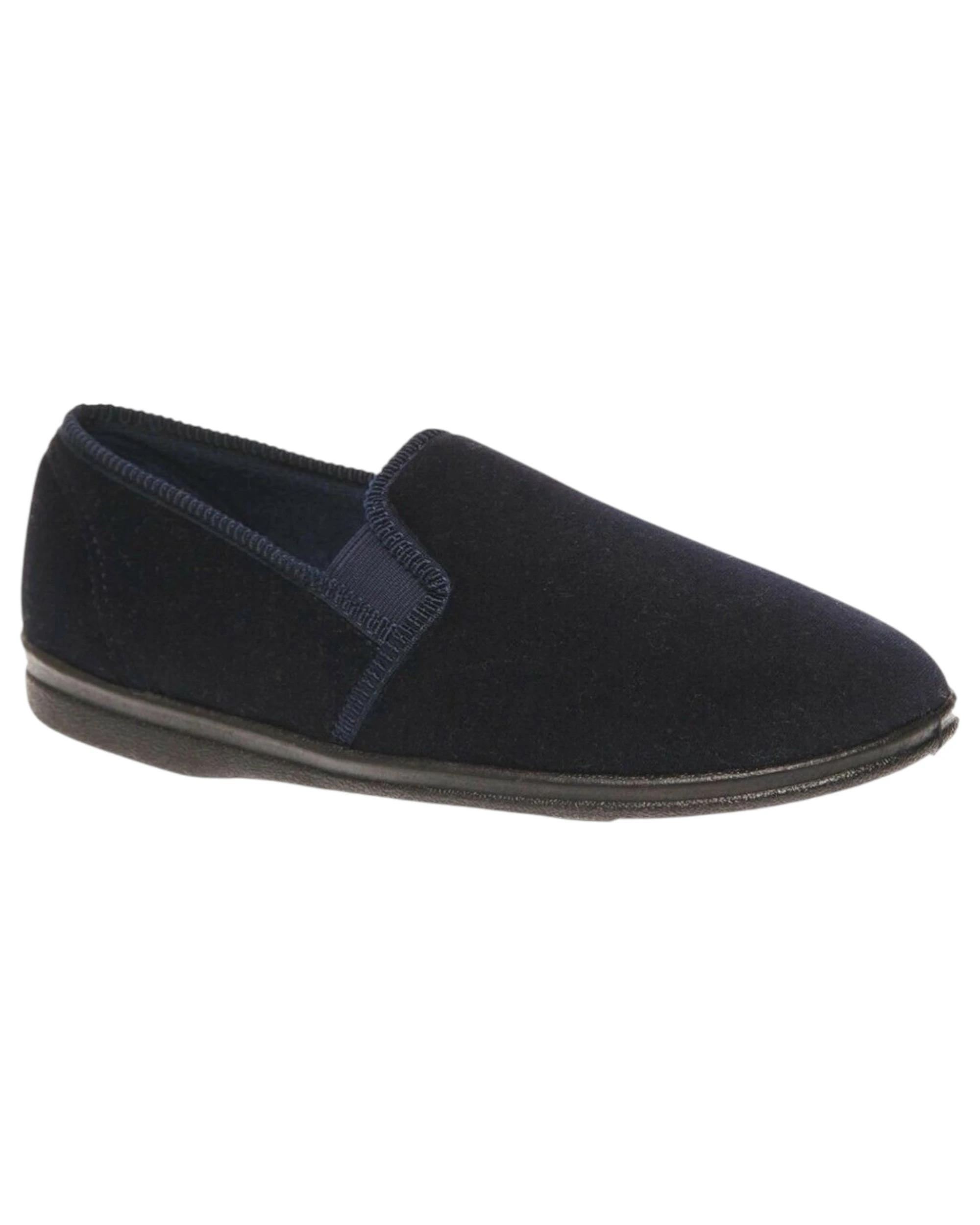 4 Grosby Percy Slippers Mens Shoes Casual Slip On Moccasins Chocolate NAVY, 4 of 4