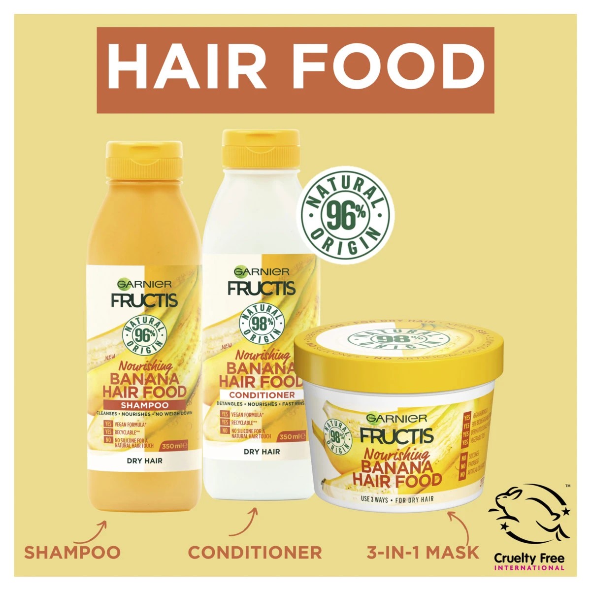 5 Garner Fructis Nourishing Banana Hair Food 390ml, 5 of 6