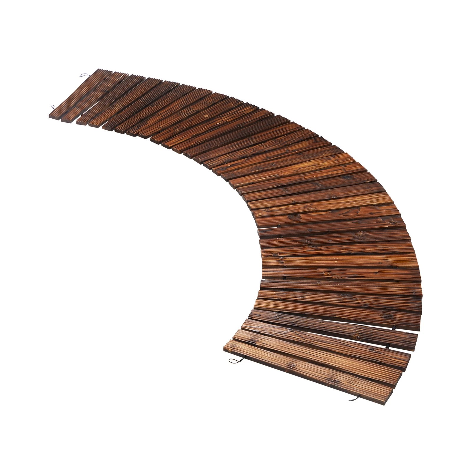 1 Livsip Garden Wooden Pathway 8ft Roll-Out Curved Wood Walkway Backyard Outdoor - Charcoal, 1 of 9