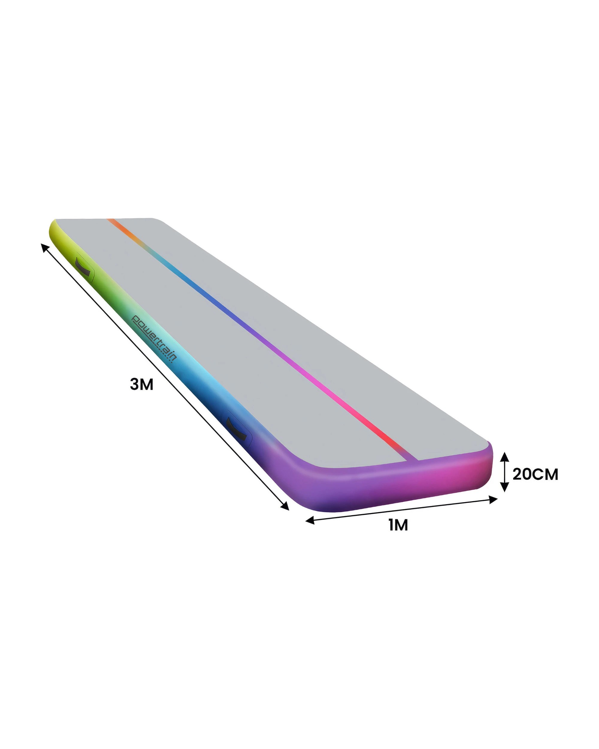 2 Powertrain 3M 20cm Air Track Gymnastics Tumbling Airtrack Exercise Yoga Mat Balance Beam Inflatable - Multi, 2 of 5