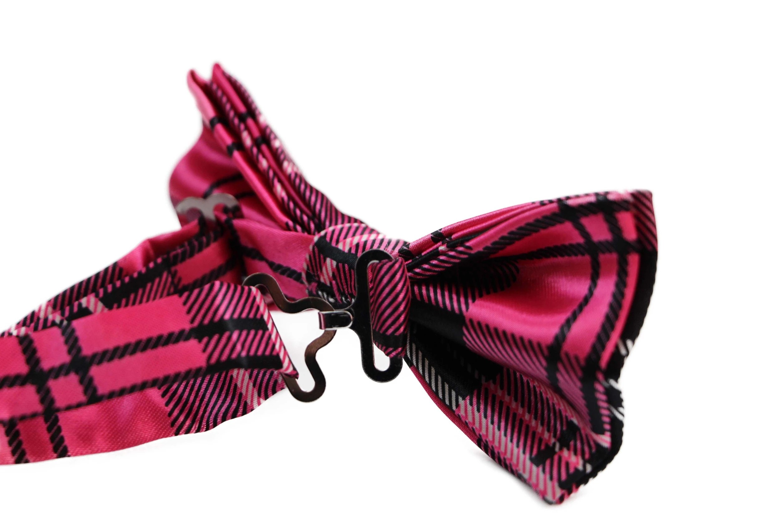4 Zasel Mens Pink Tarten Plaid Patterned Bow Tie - Multi, 4 of 7