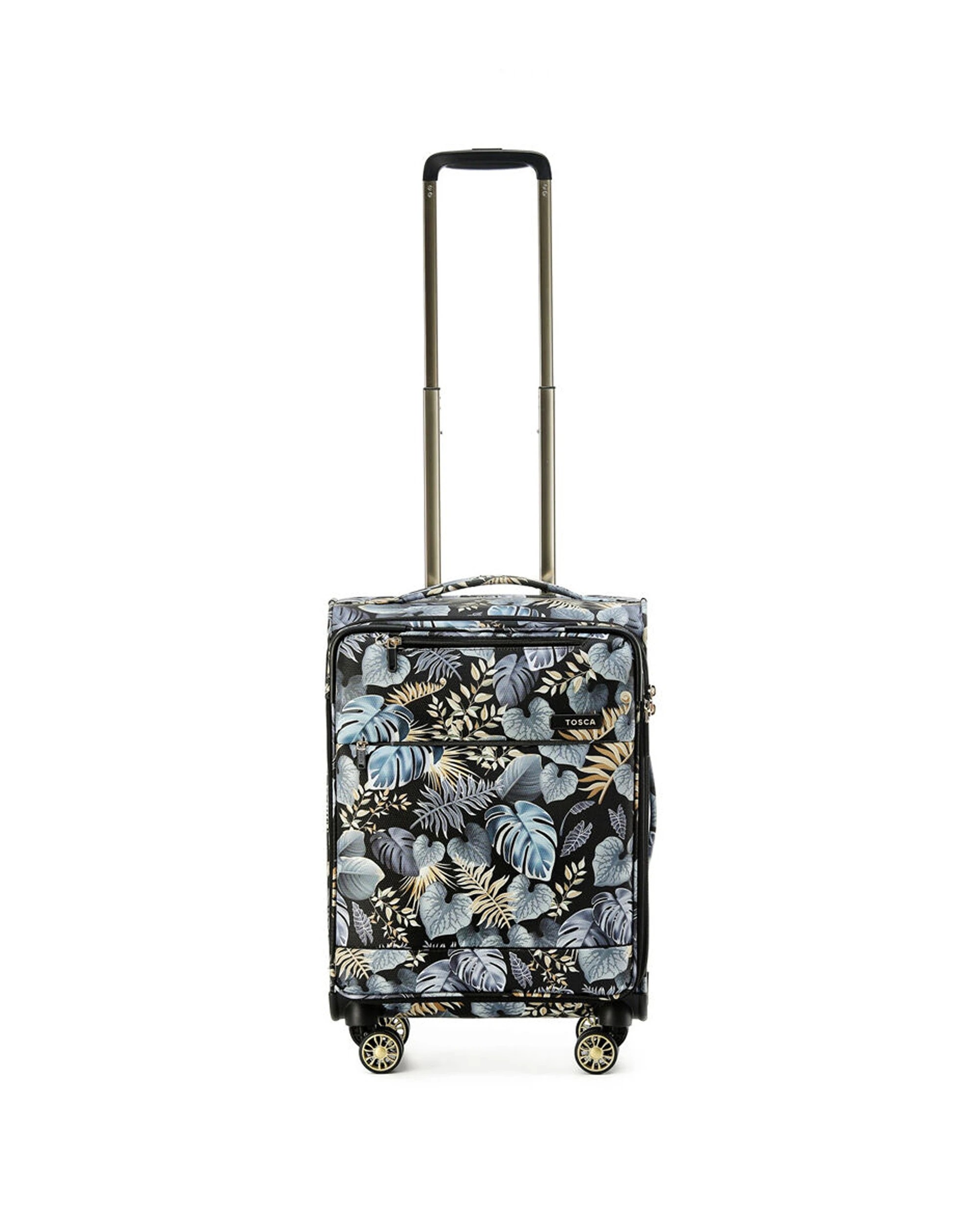 1 Tosca Golden Palm 48L Carry On Luggage Suitcase Small - Pattern, 1 of 6