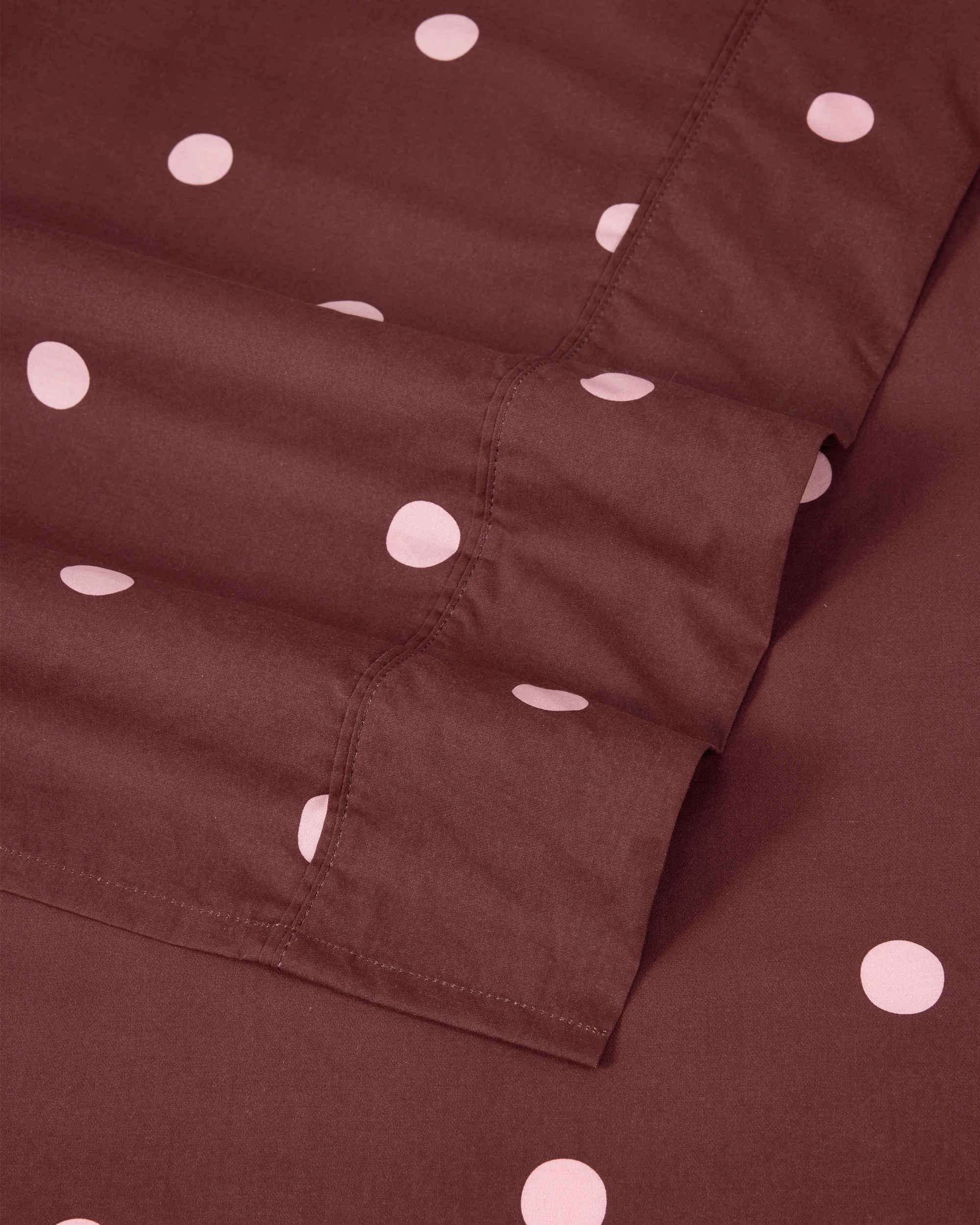 4 250 Thread Count Polka Dot Cotton Sheet Set - Double Bed, Fig and Pink, 4 of 5