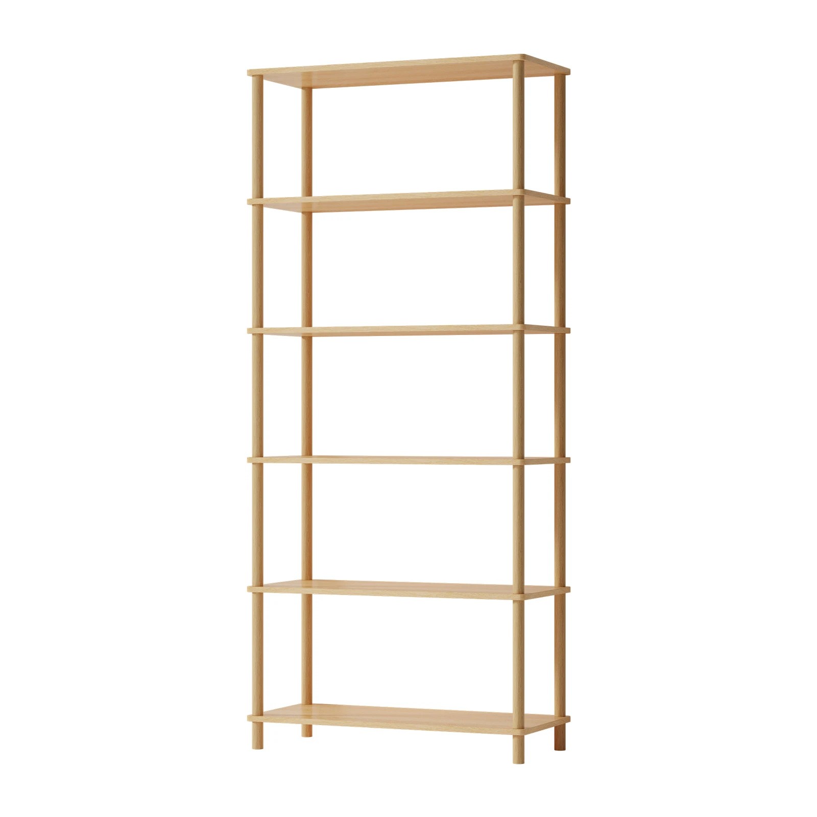 1 Oikiture Bookshelf 5 Tier Display Shelf Storage Shelves Stand Rack
 - natural, 1 of 10