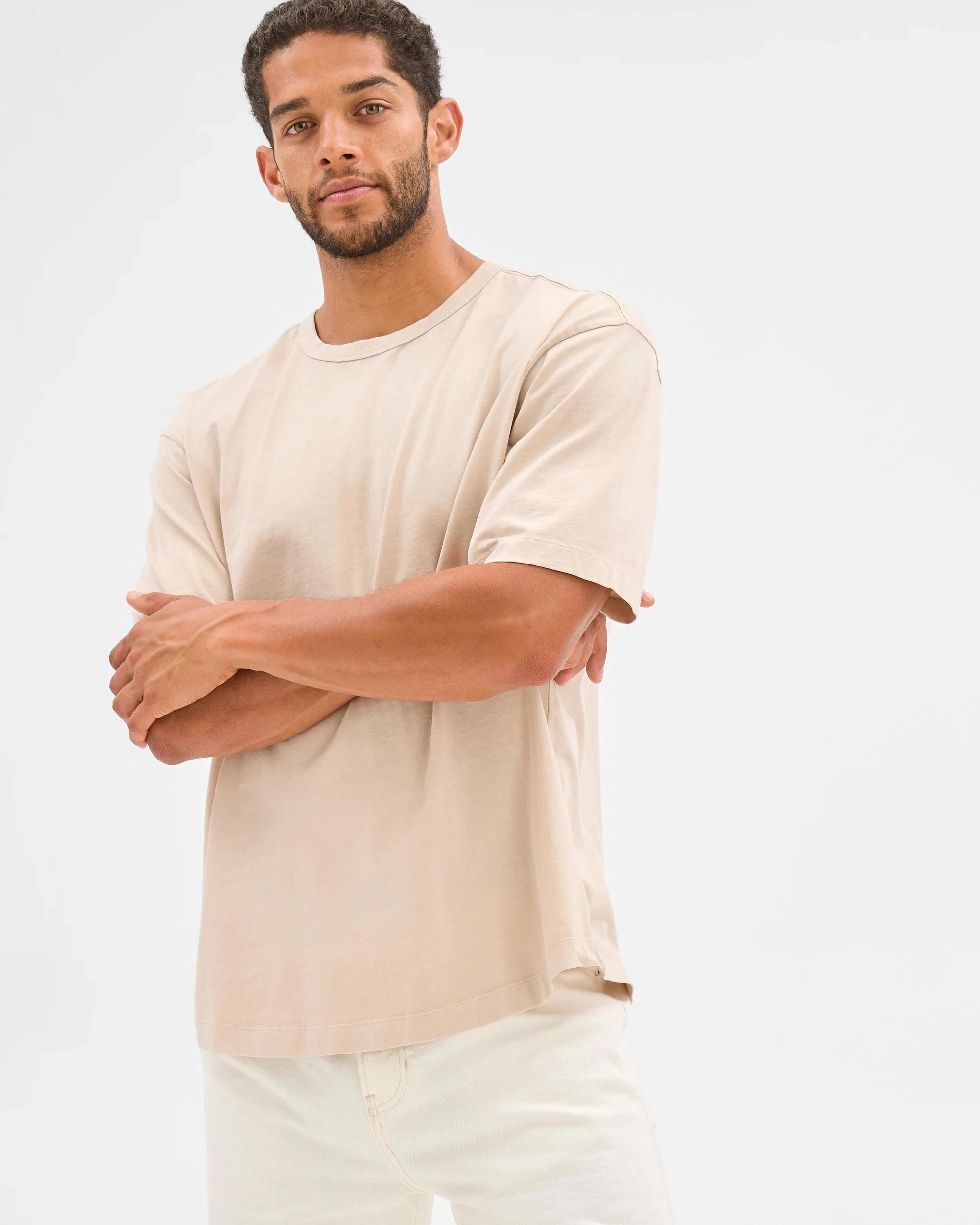 2 Target Man Australian Cotton T-Shirt LIGHT STONE, 2 of 6