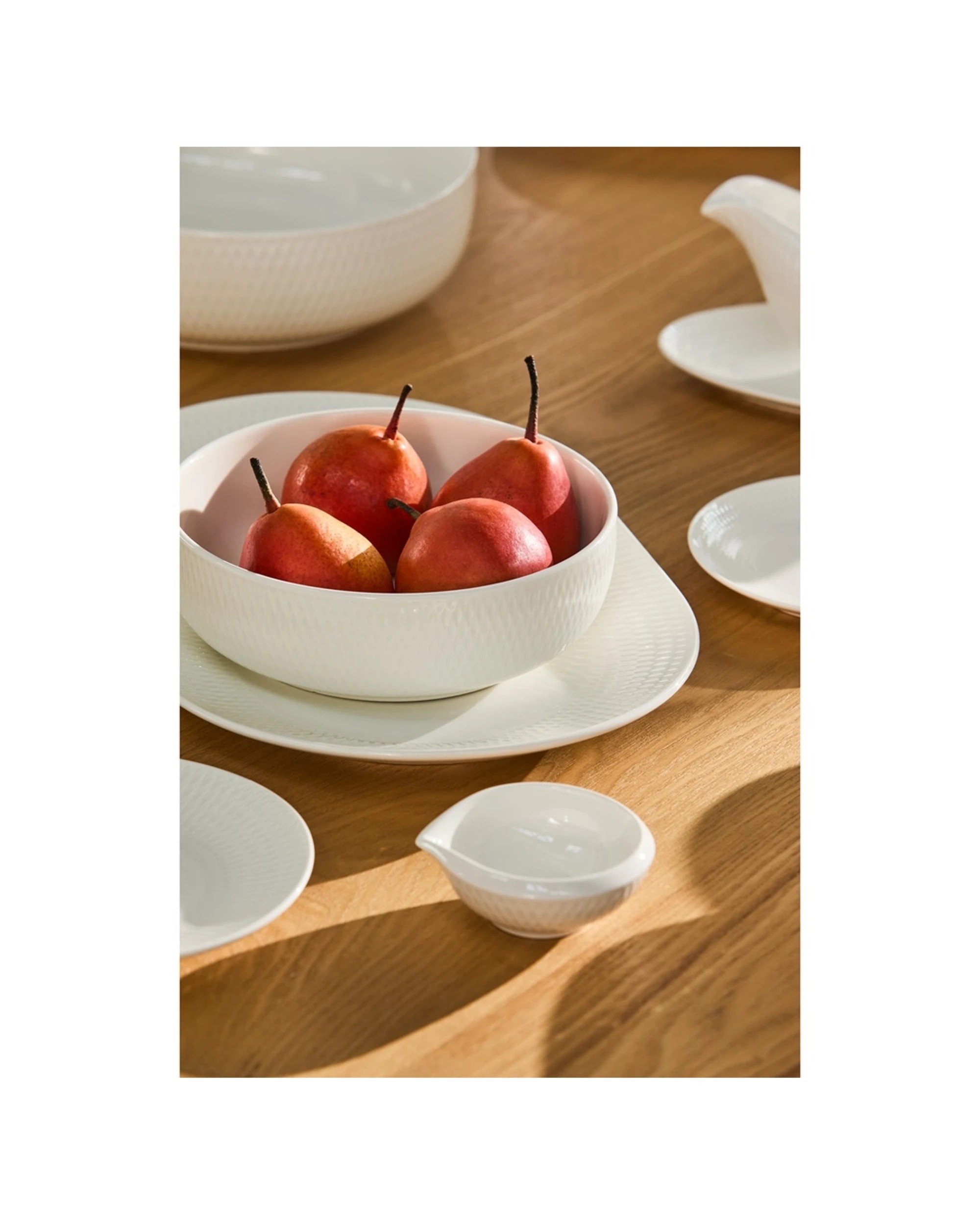 3 Maxwell & Williams Basics Diamonds Oblong Platter 38x25cm Porcelain Dinnerware Serveware - White, 3 of 3