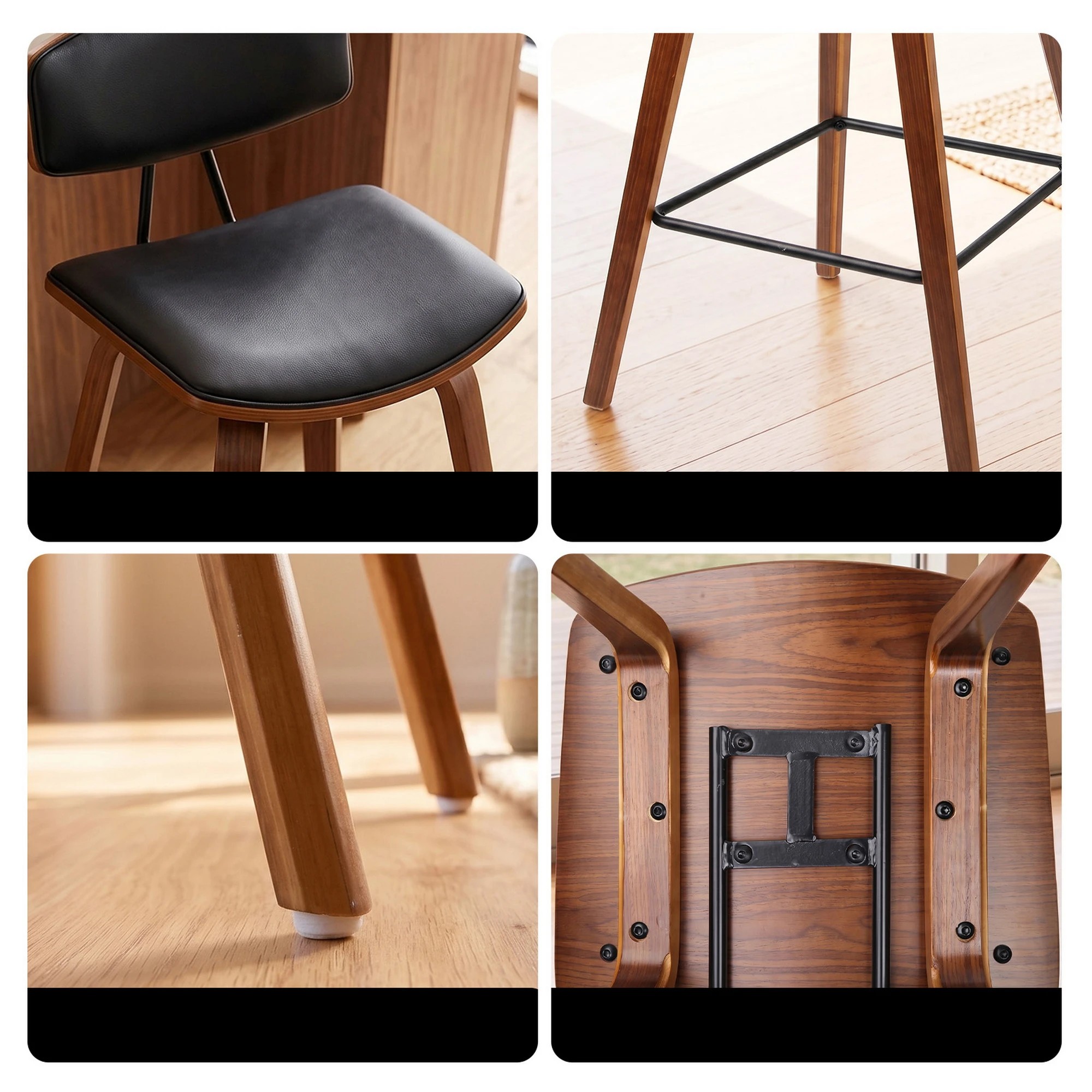 7 Artiss 3PCS Bar Table and Stools Set Dining Table Solid Wood Kitchen Chairs Cafe Pub - Multi, 7 of 9