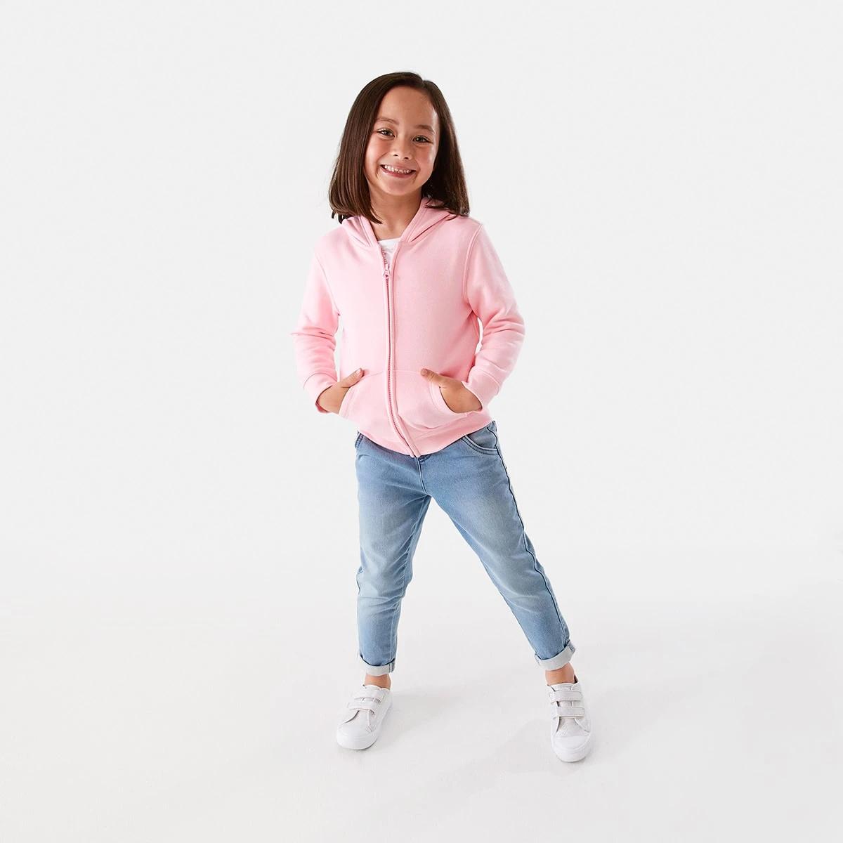 7 Plain Zip Through Hoodie Light Pink, 7 of 10