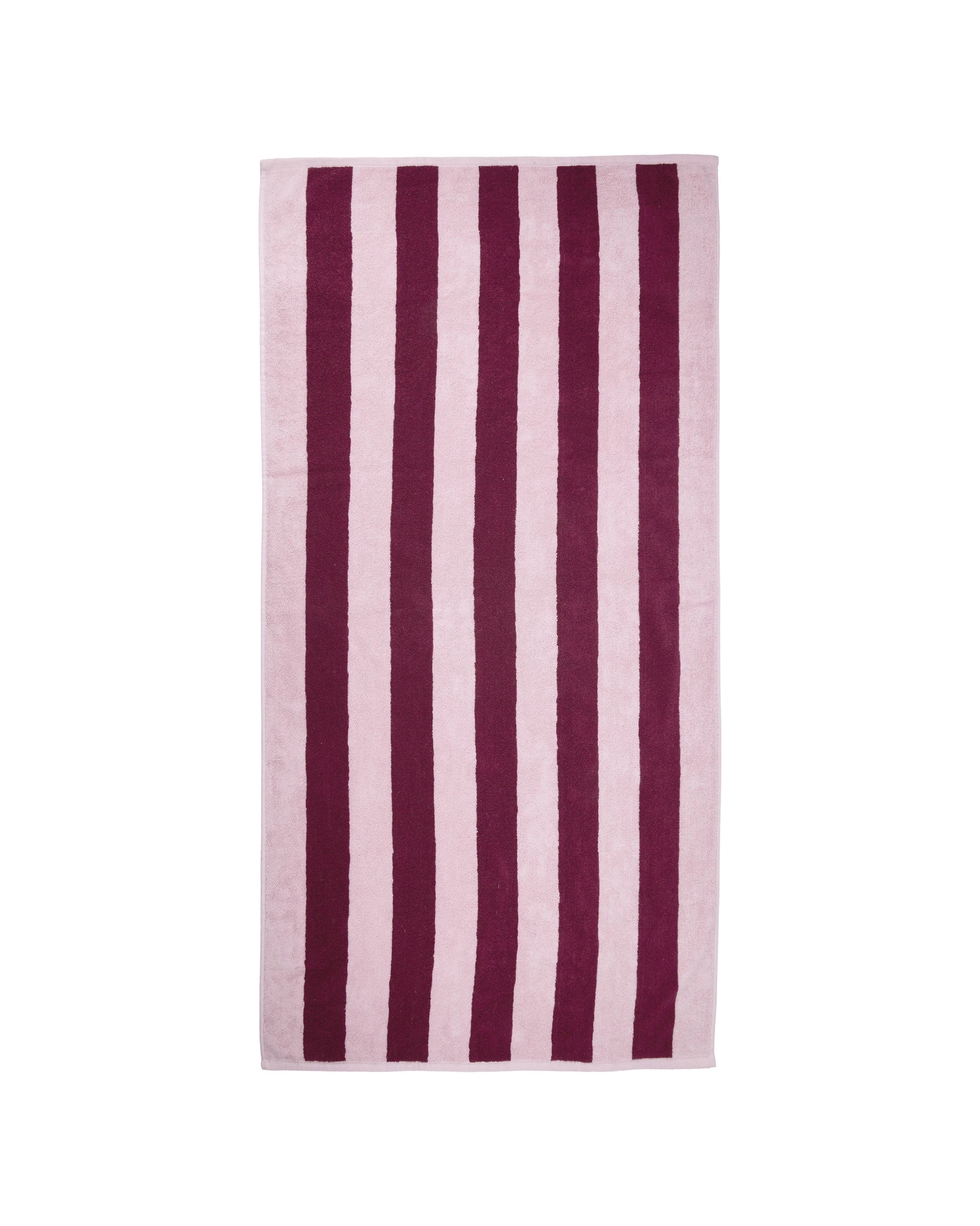 3 Stripe Cotton Bath Towel - Port, 3 of 5