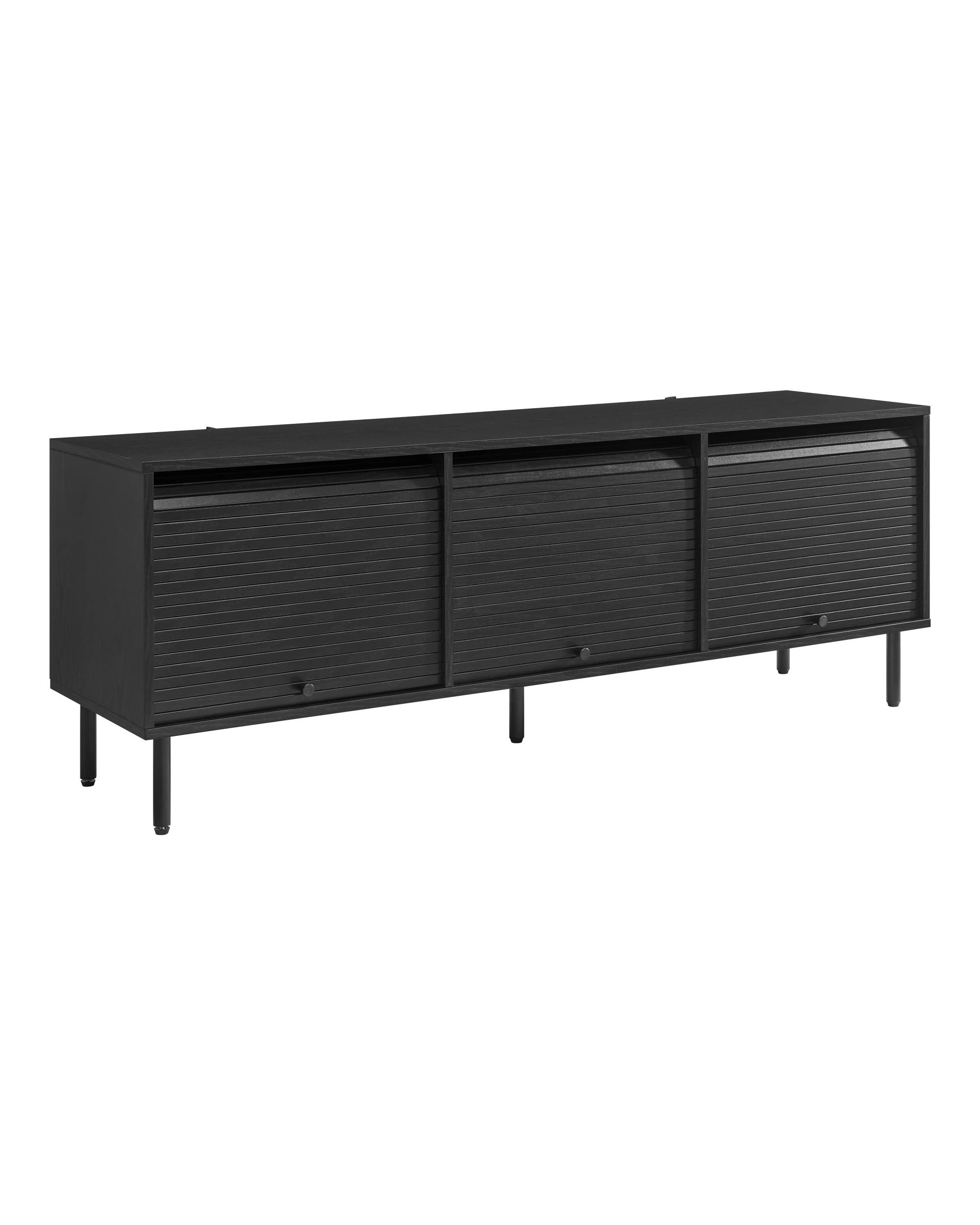 1 Kodu 150cm TV Entertainment Unit 3 Door - Black, 1 of 10