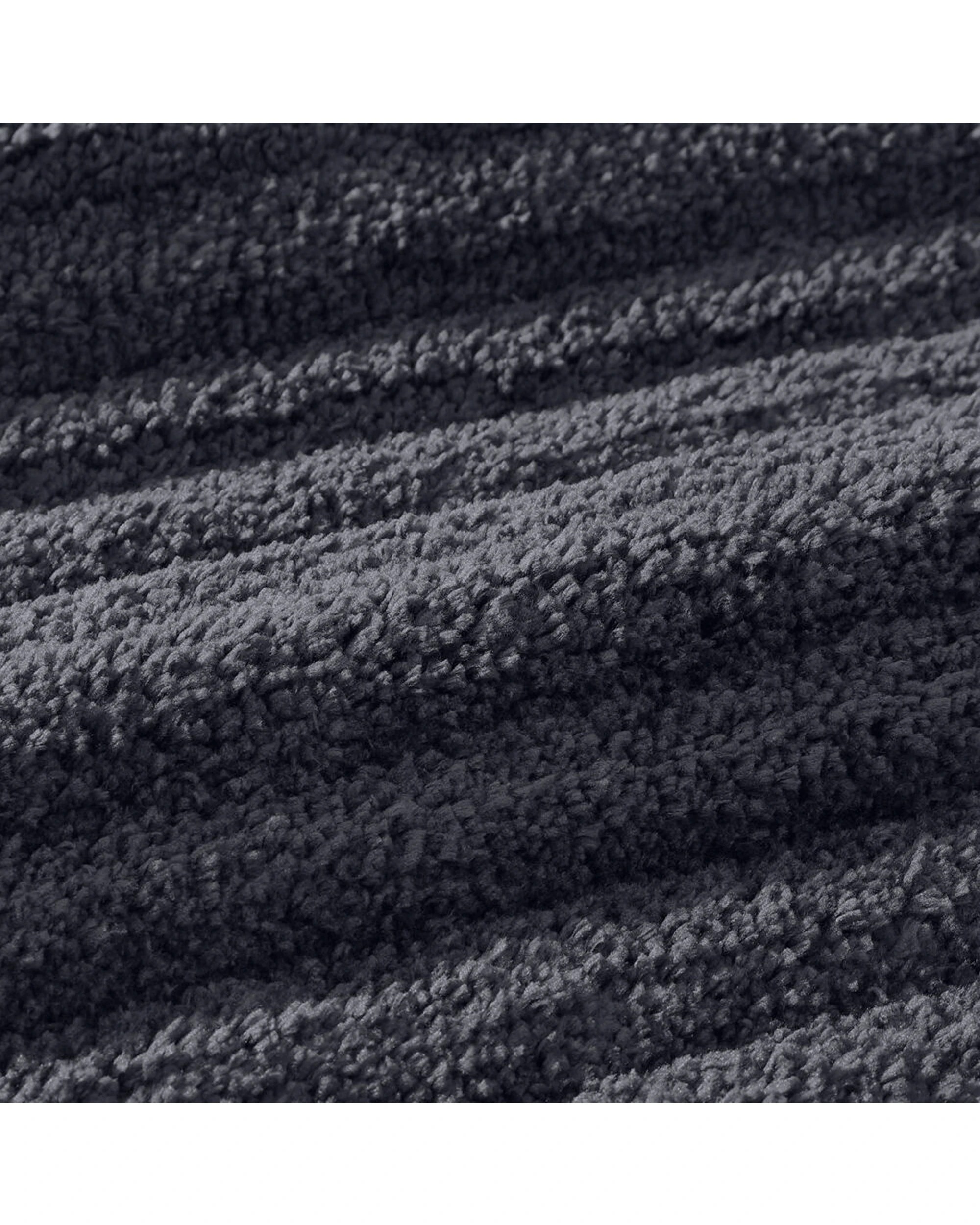 3 Algodon 2PK Lawson Plush Contoured Bath Mat Polyester 50x50cm - Black, 3 of 3