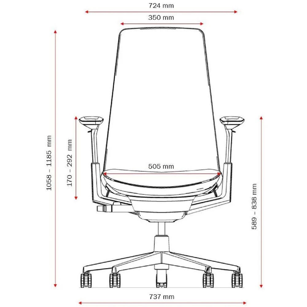 6 Haworth Fern Ergonomic Chair 4D Arms Adjustable Lumbar Black Ergonomic Chairs and Desk Chairs, 6 of 9