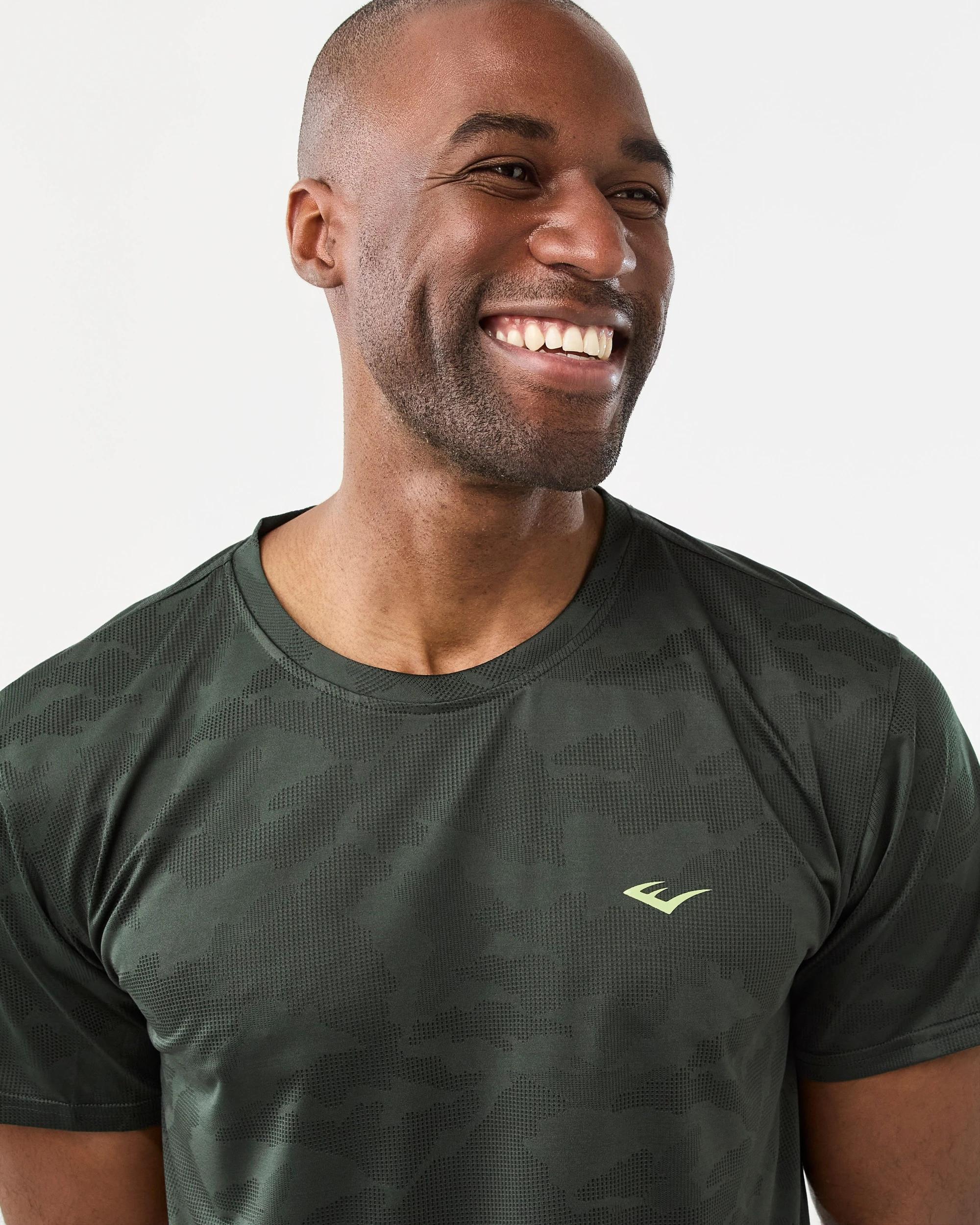 4 Everlast Mens Evertech Jaquard Training T-shirt Green Camo, 4 of 7