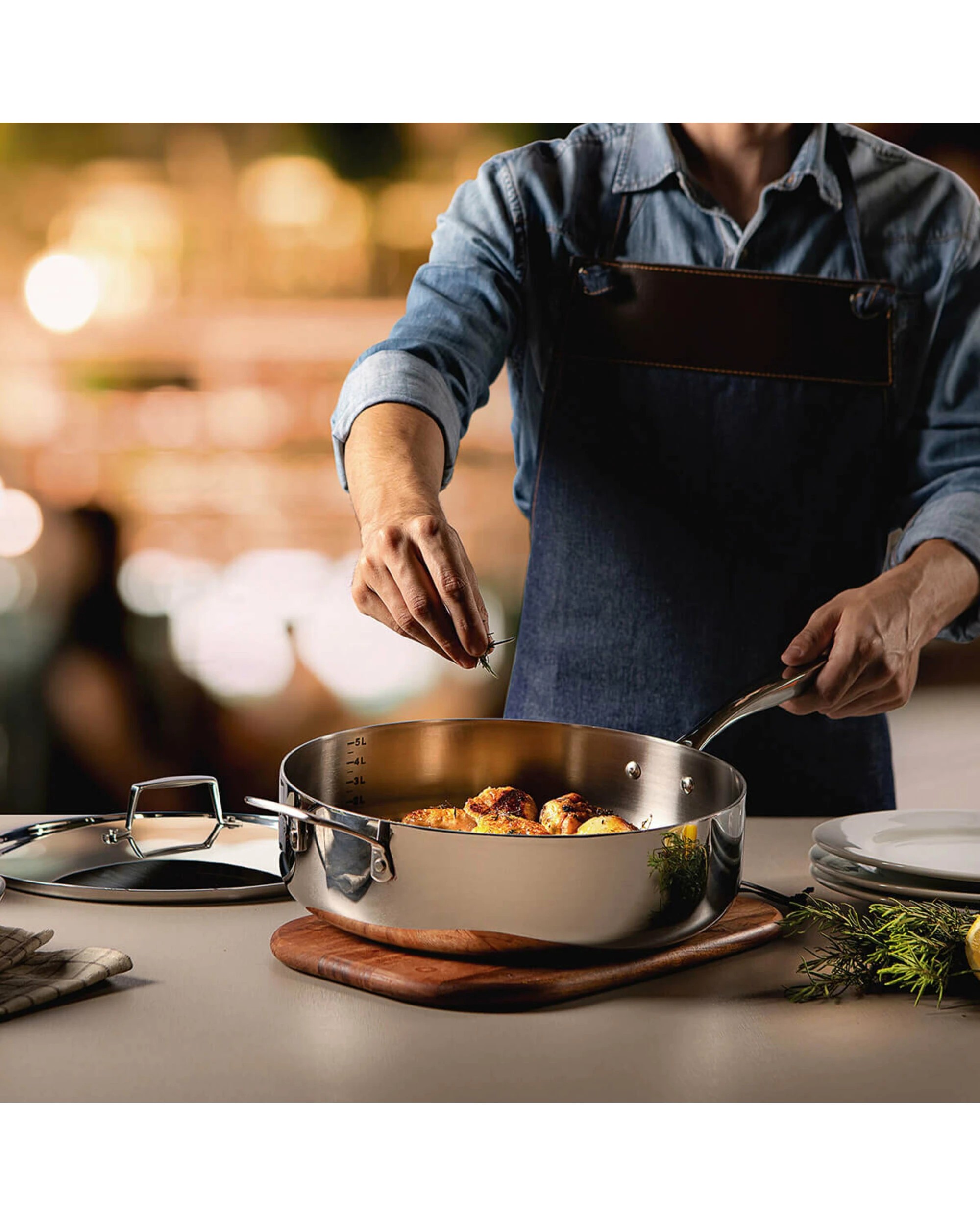 3 Tramontina Grano 30cm 5.6L Stainless Steel Saute Pan, 3 of 5