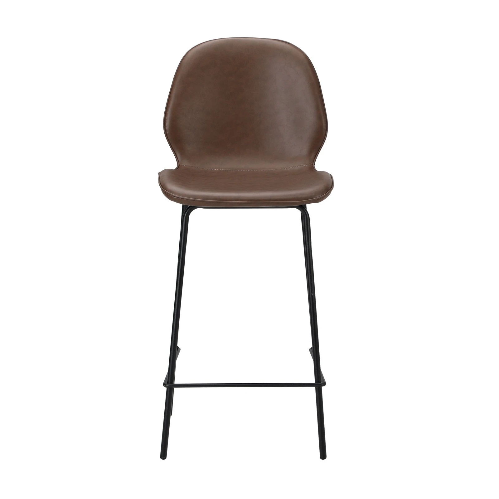 6 Oikiture 2PCS Bar Stools Kitchen Counter Chair Metal - Brown, 6 of 9