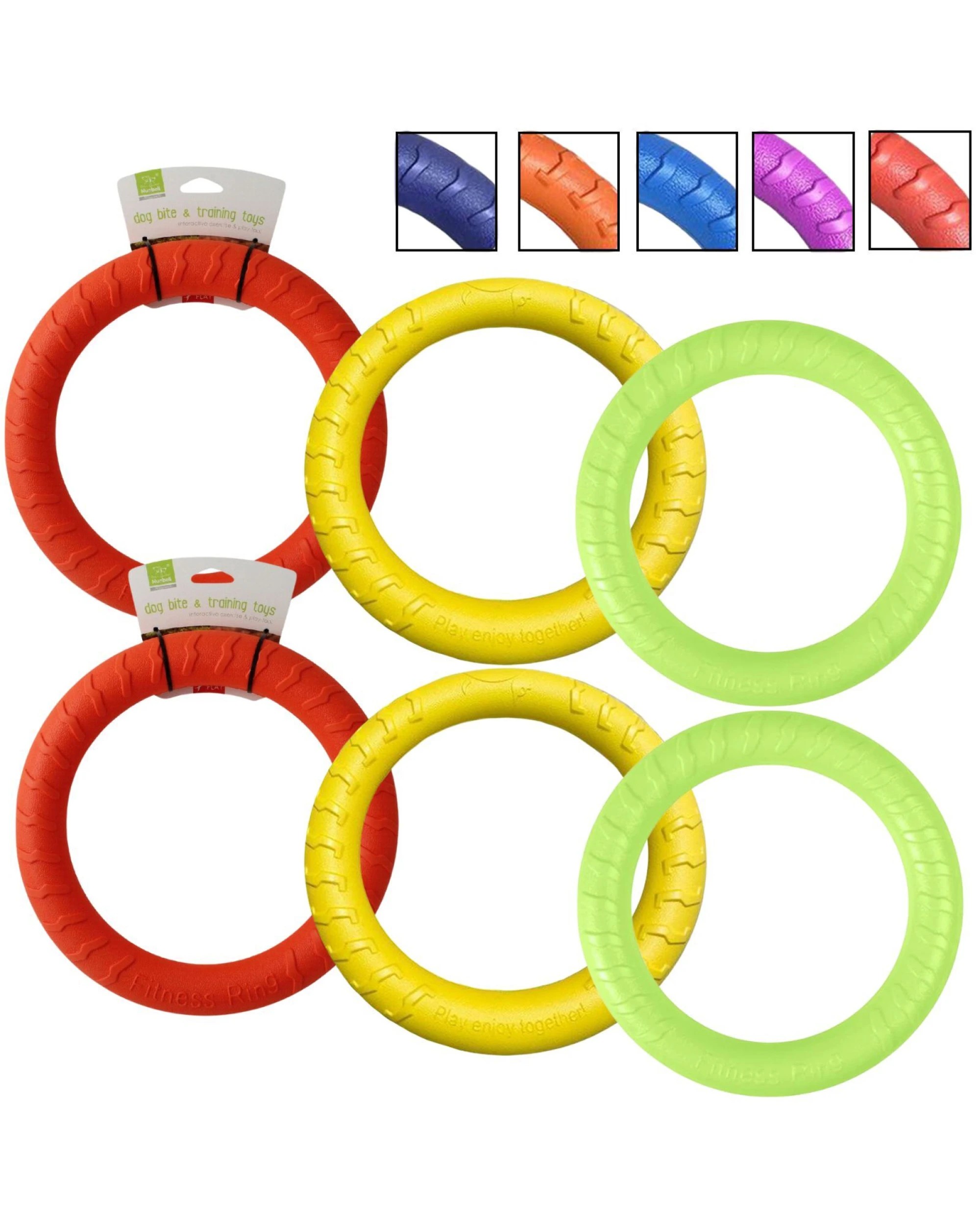 2 BR Pets Medium Dog Toy Chew Ring for Training and Floating, 6-Pack, 2 of 4