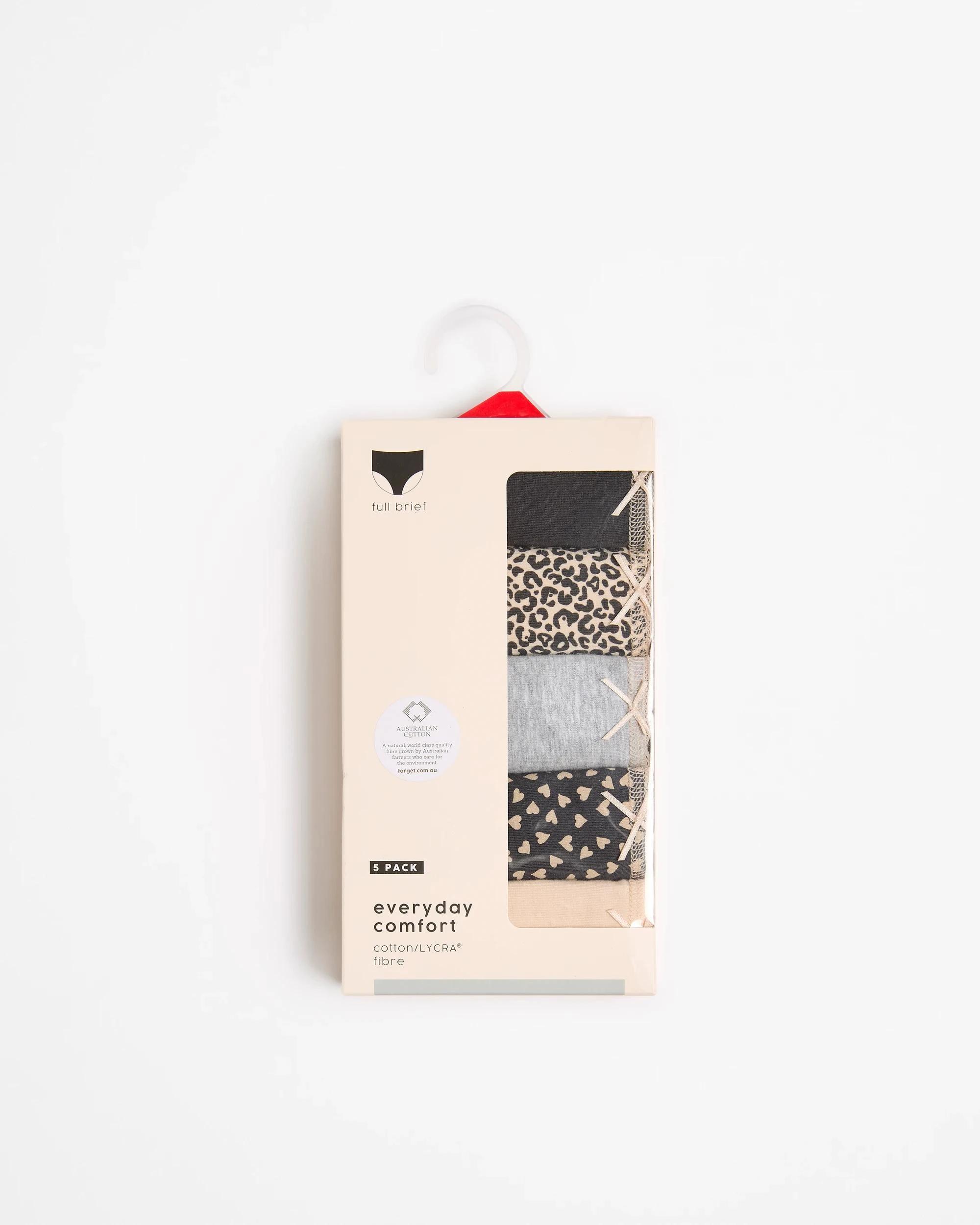 4 Target Woman Australian Cotton Womens Full Briefs 5 Pack LEOAPARD & HEARTS, 4 of 5