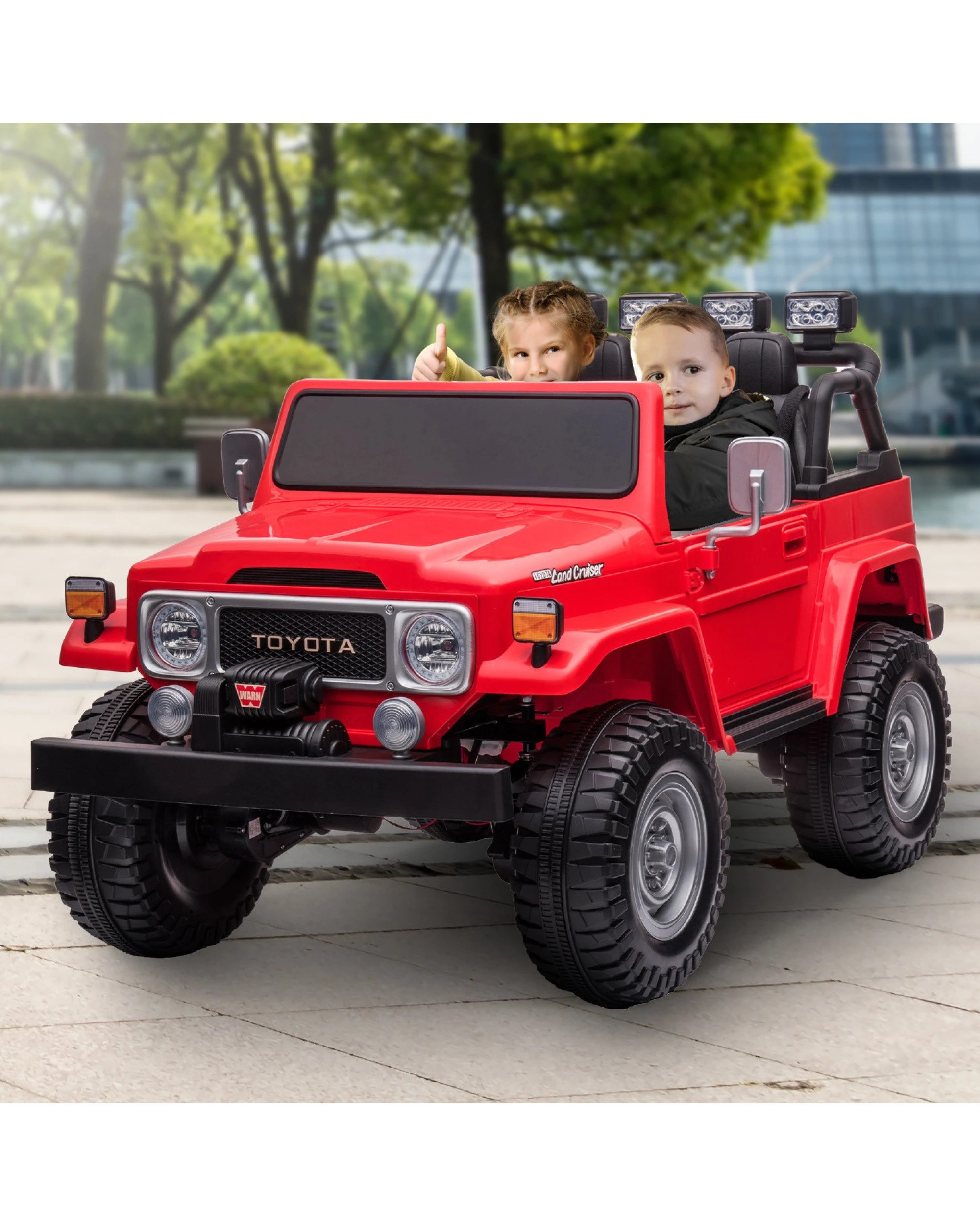 2 Kahuna Licensed Toyota FJ-40 Electric 2-Seat Kids Ride On Car by Kahuna - Red, 2 of 7