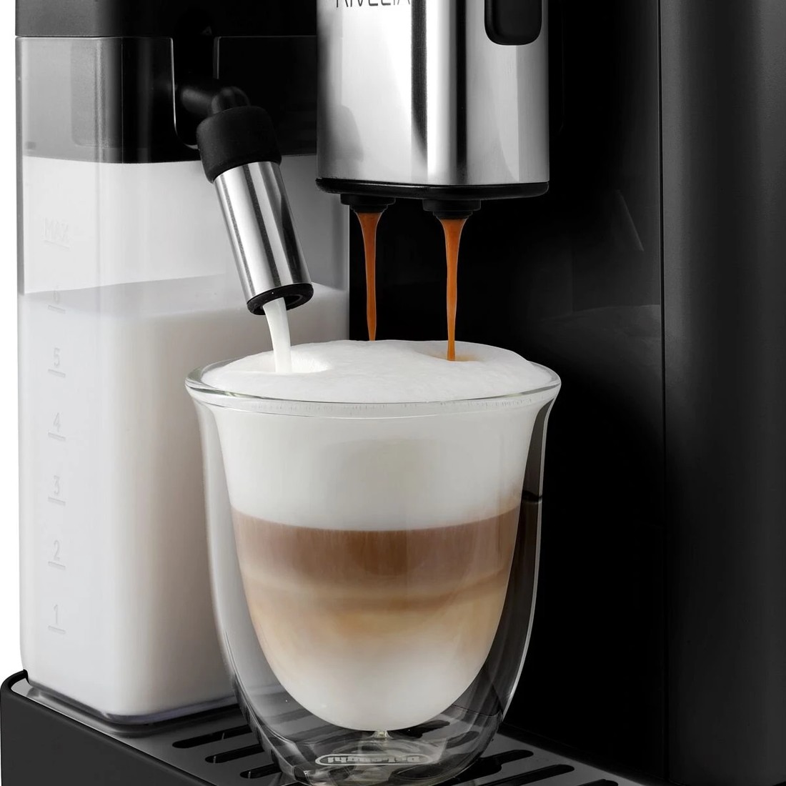 4 DeLonghi Rivelia Fully Automatic Coffee Machine - Black, 4 of 5