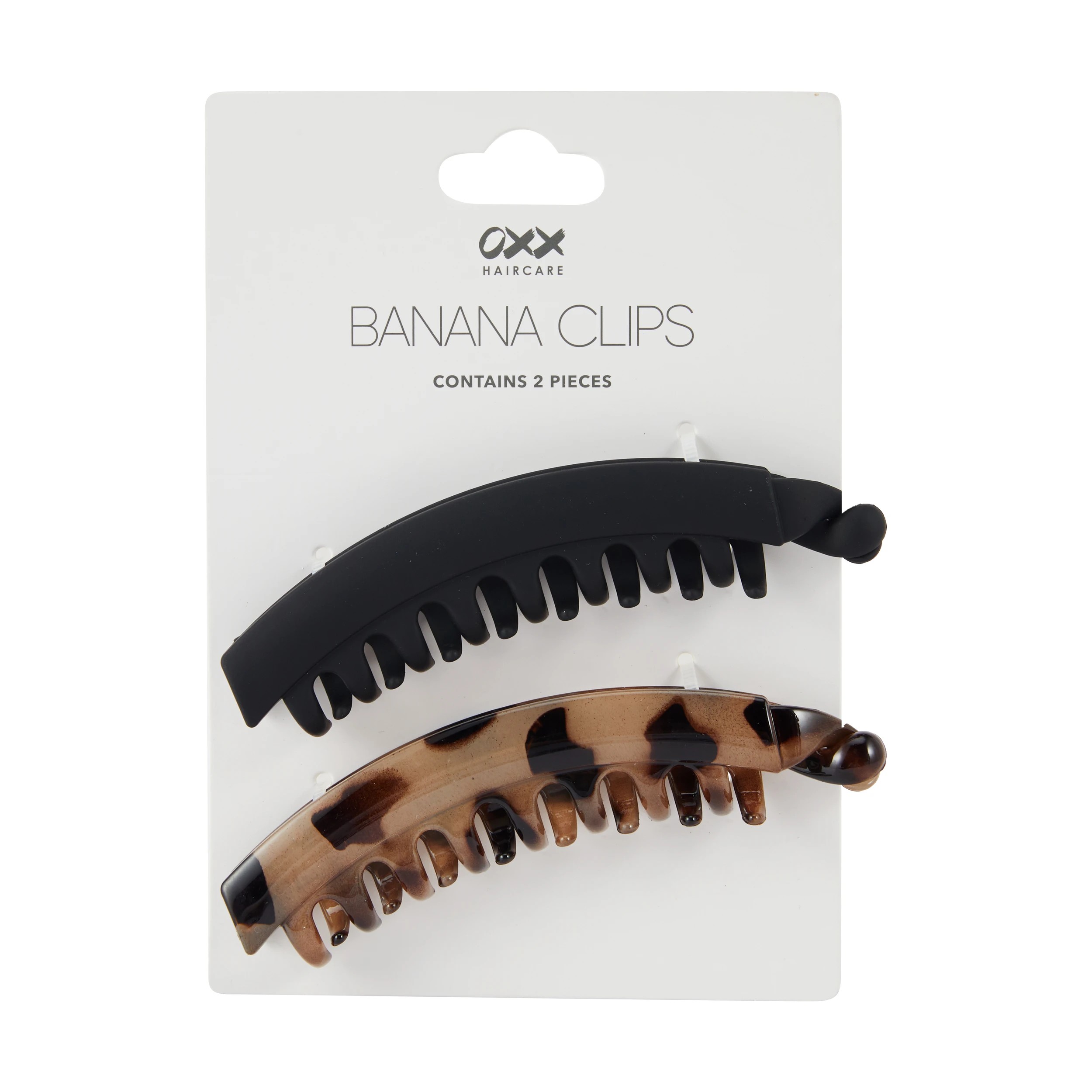 3 OXX Haircare 2 Piece Banana Clips - Black and Tort, 3 of 3