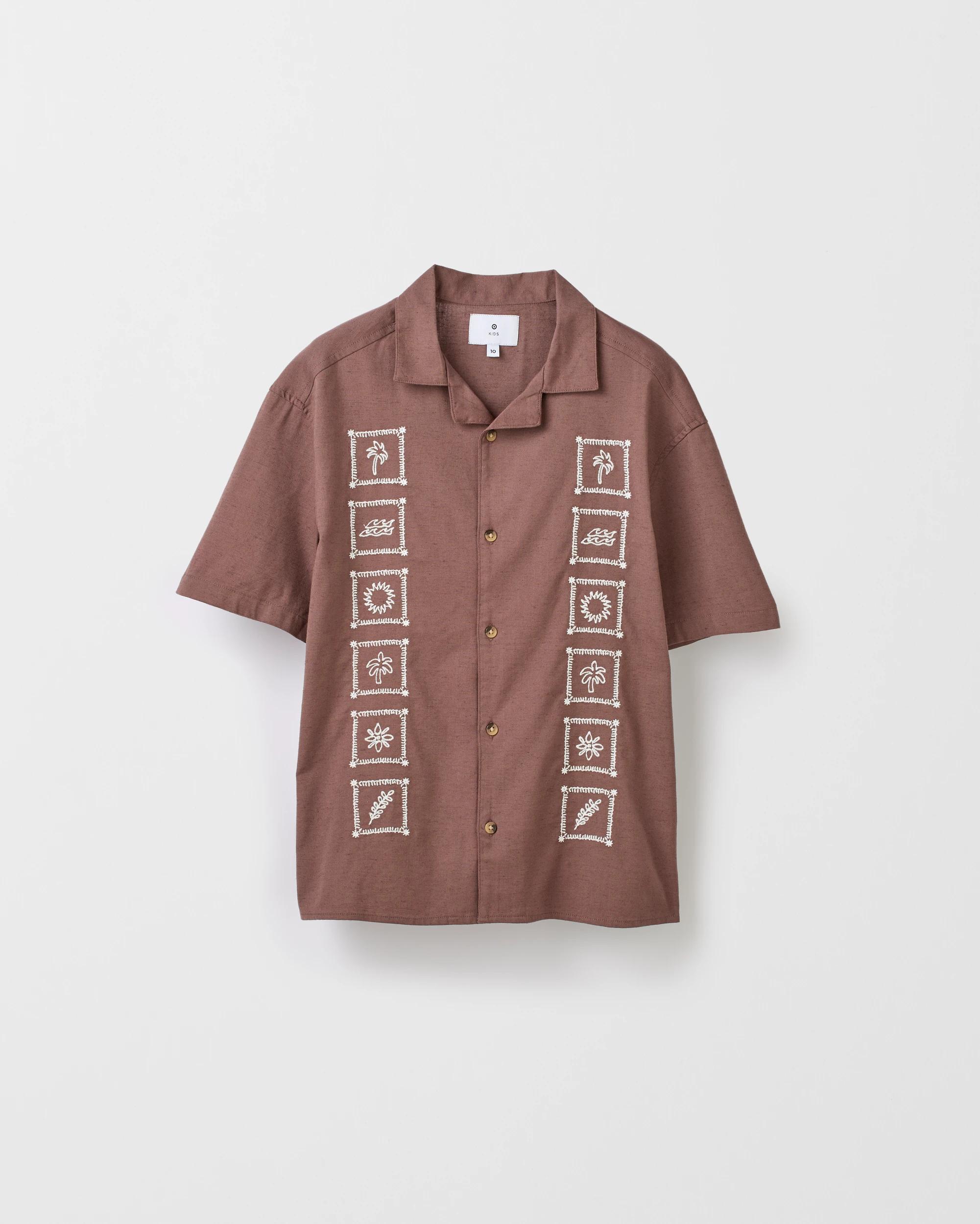 5 Target Embroidery Shirt BROWN, 5 of 6