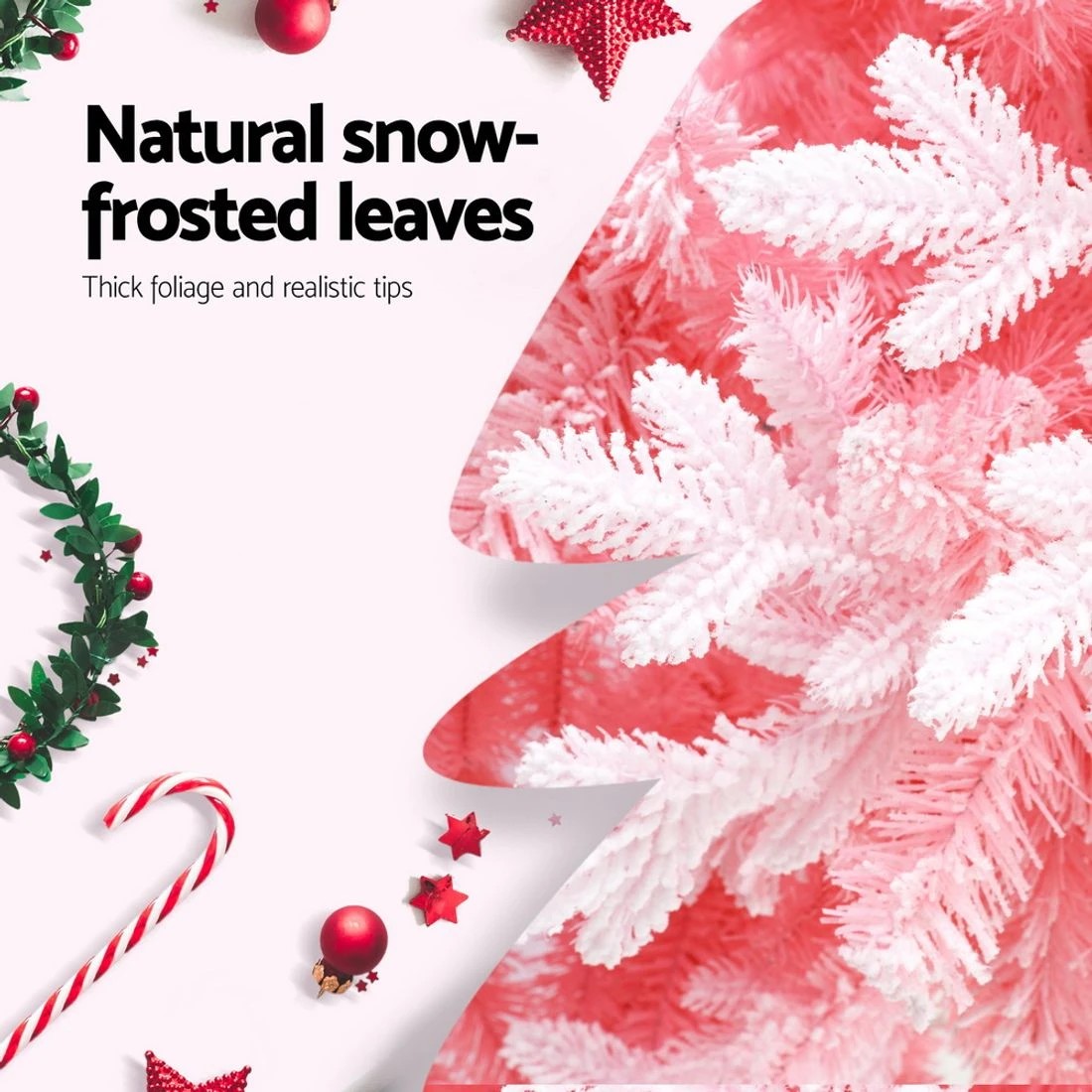 6 Jingle Jollys Christmas Tree 1.8m  Xmas Tree Snowy Party Decor 810 Tips - White, 6 of 7