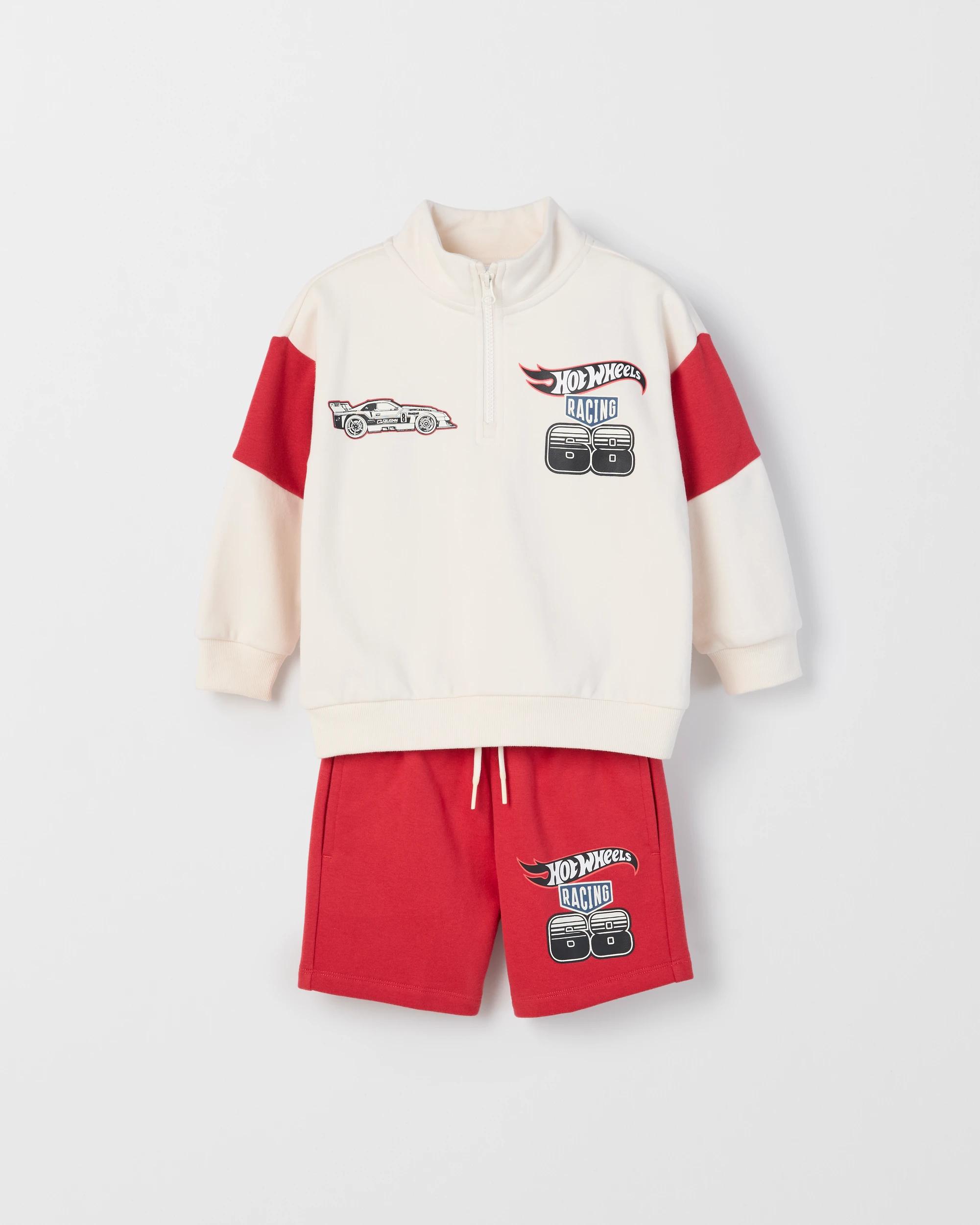1 Hot Wheels Australian Cotton Blend Sweat Top and Shorts Set HOT WHEELS, 1 of 3
