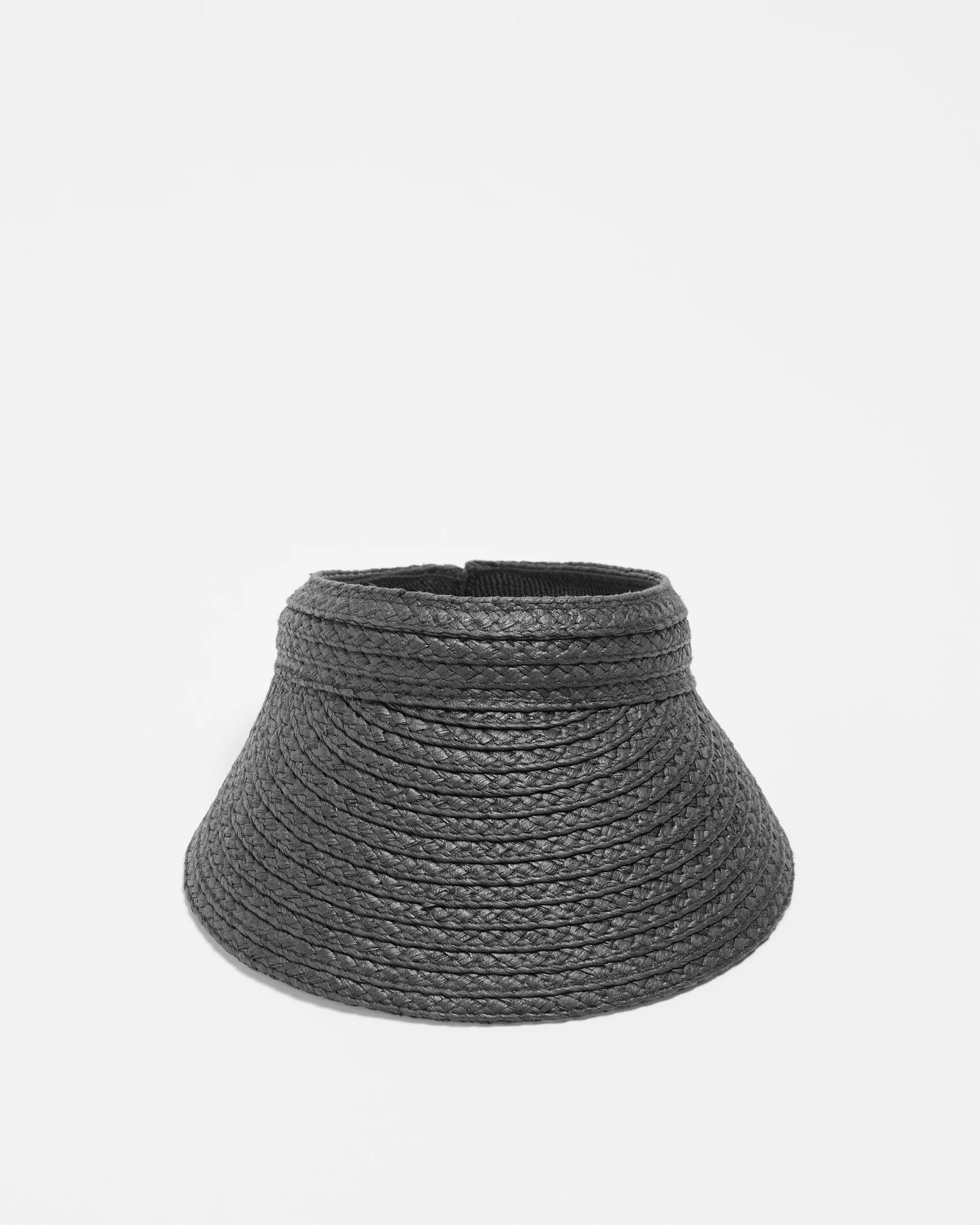 2 Target Womens Paper Straw Visor BLACK, 2 of 3