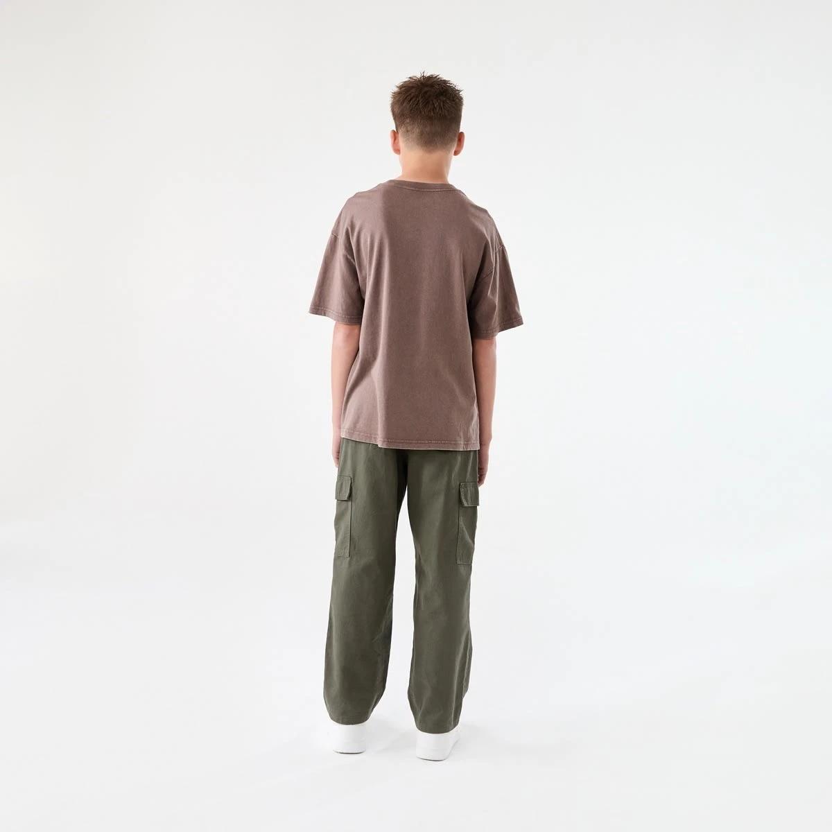6 Short Sleeve Oversized Acid Wash T-shirt BROWN CHOC, 6 of 6
