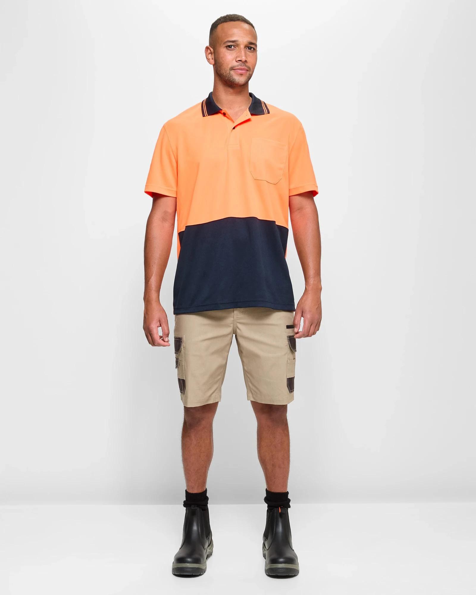 2 Australian Cotton Performance Cargo Work Shorts - Graphite STONE, 2 of 5