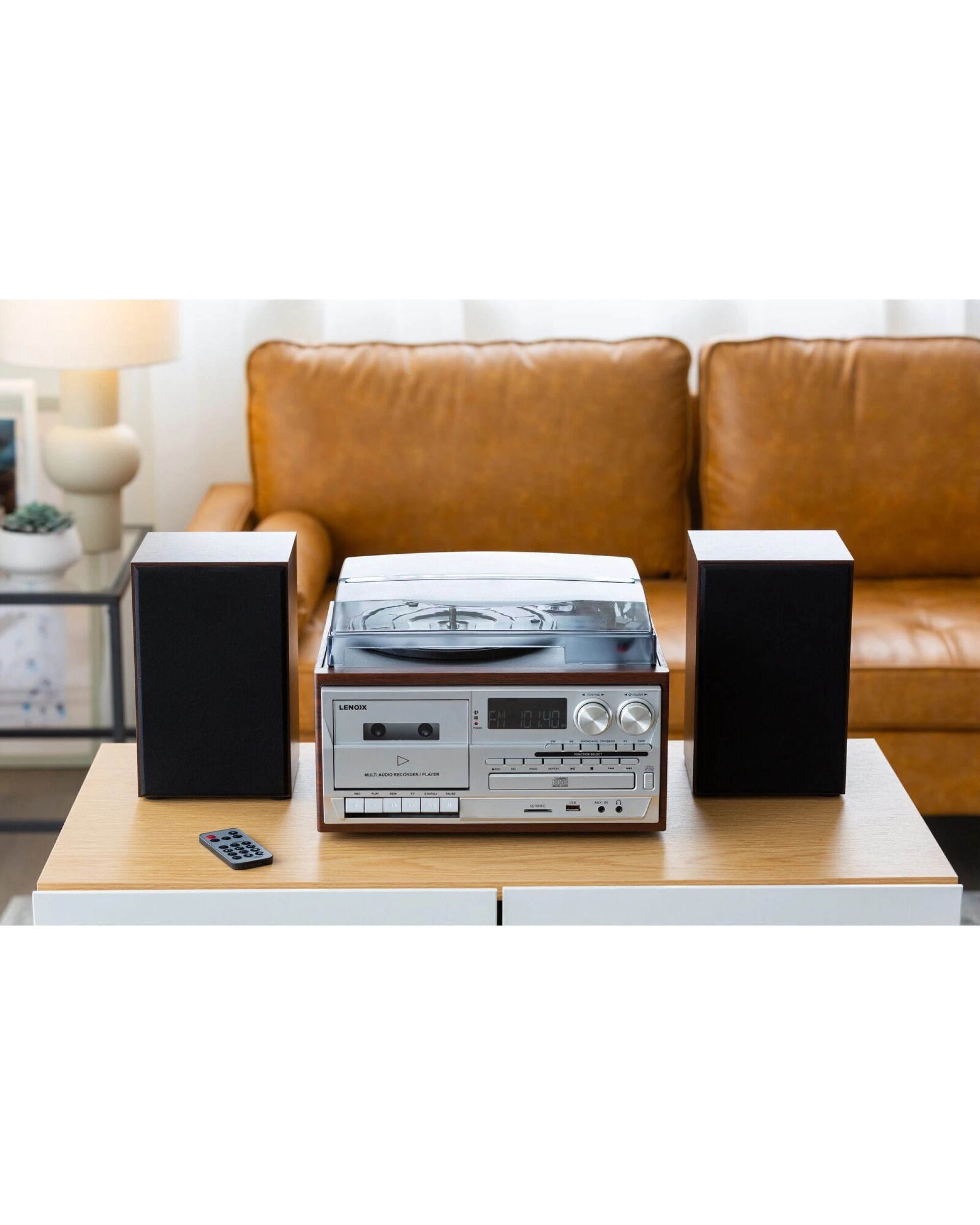 5 Lenoxx Audio Home Entertainment System with CD, Vinyl & Wireless Streaming - Brown, 5 of 5