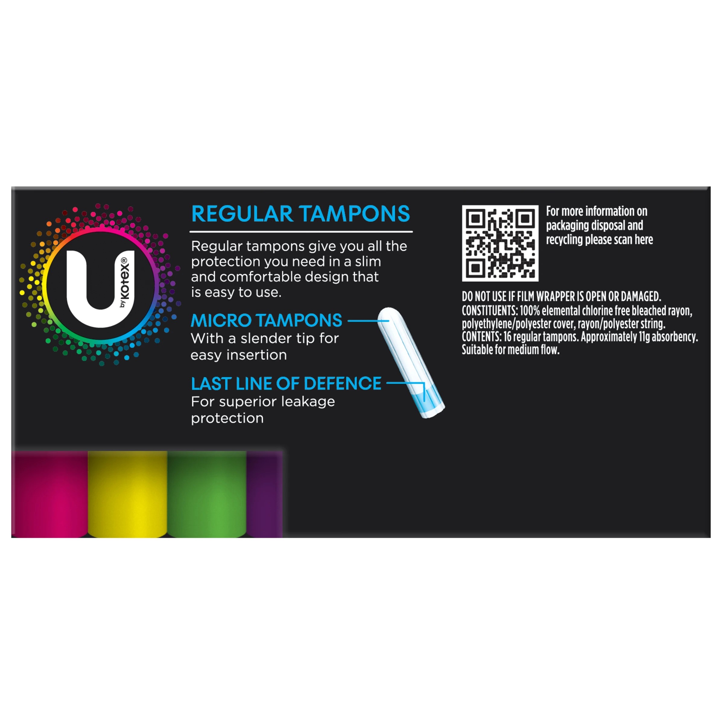 3 U by Kotex 16 Pack Regular Slim Tampons, 3 of 10