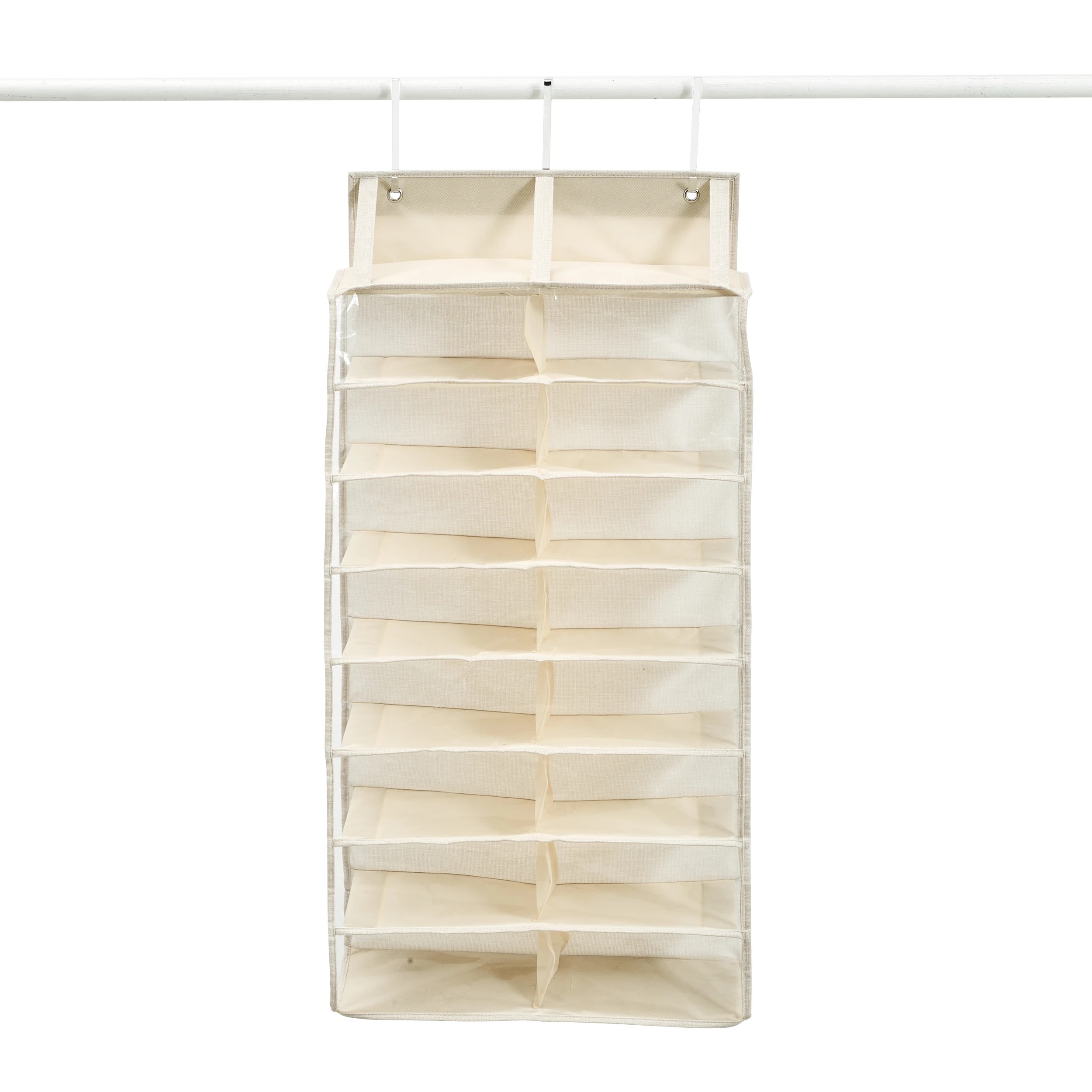 3 Linen Look 16 Pocket Hanging Shoe Storage, 3 of 6