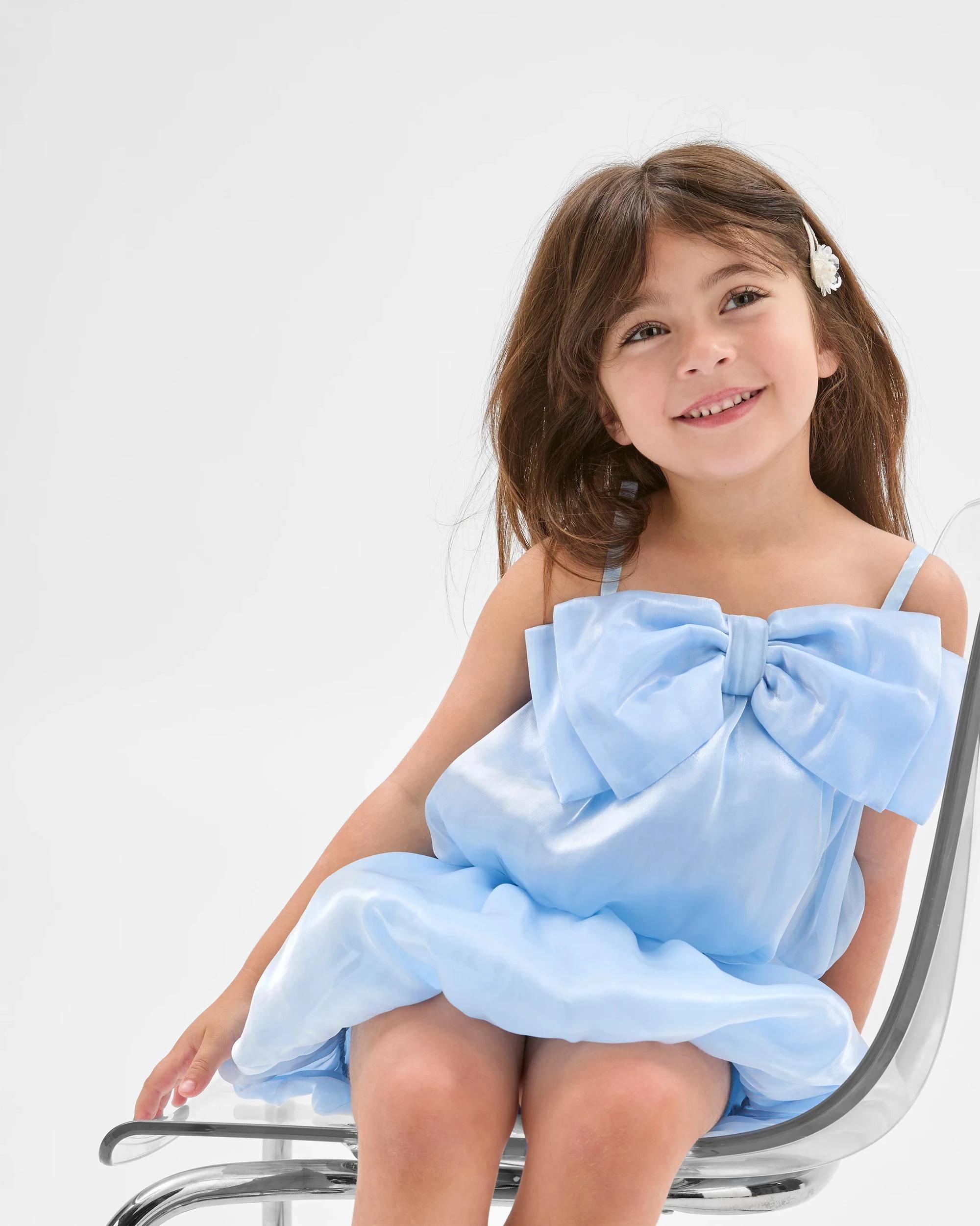 1 Target Kids Bow Top and Skirt Set BLUE, 1 of 6