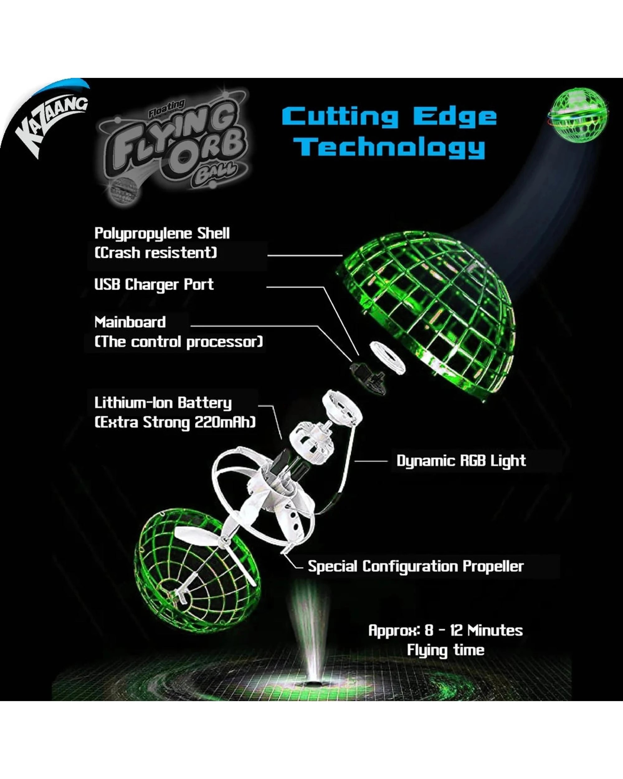 2 Kazaang Flying Orb Ball Green, 2 of 4